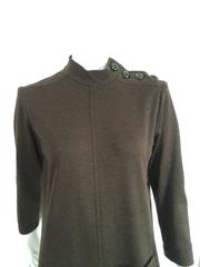 Yves Saint Laurent Rive Gauche Size 6 - 8 Cashmere Olive MOD Dress, 1990s
