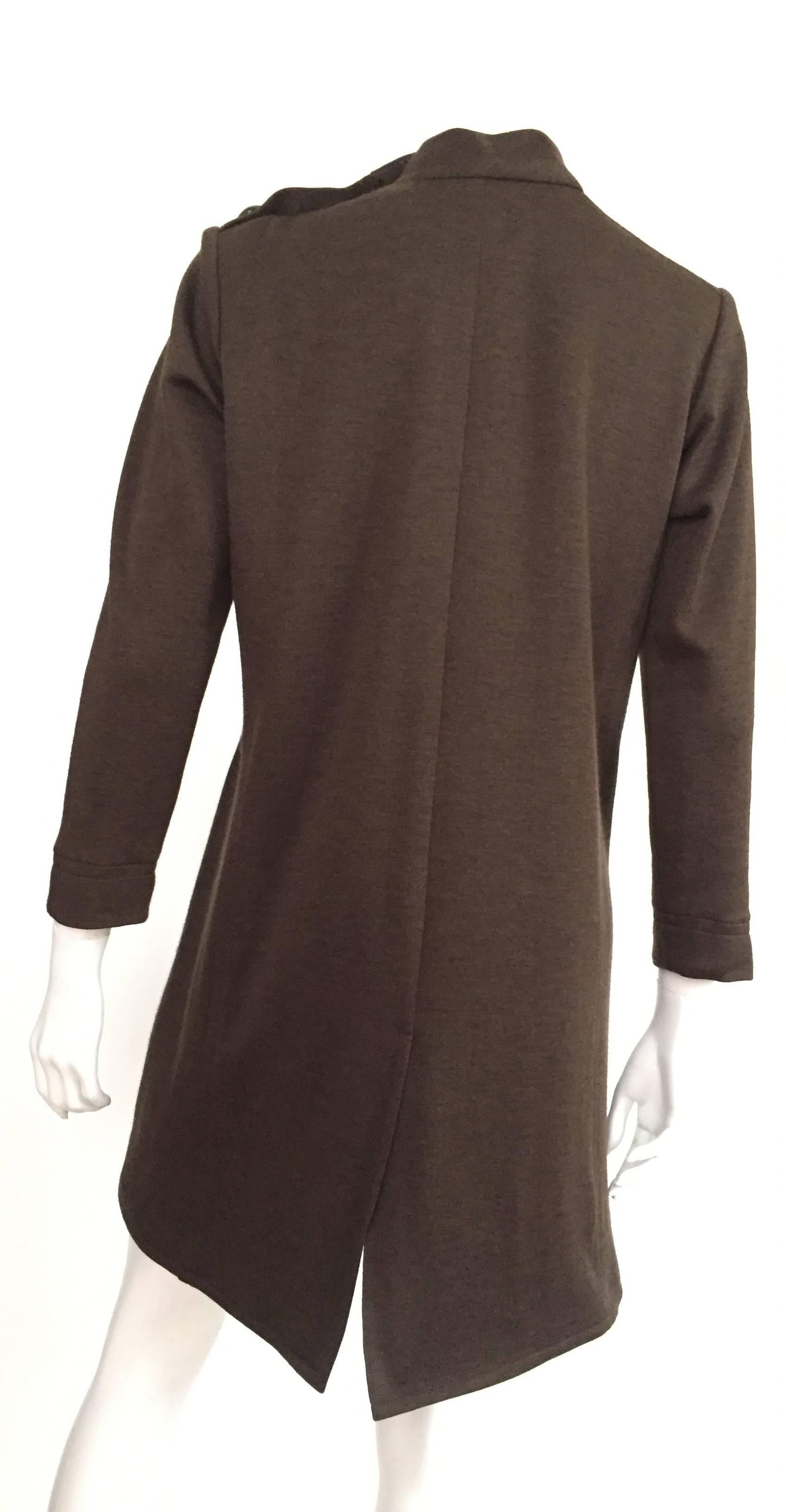 Yves Saint Laurent Rive Gauche Size 6 - 8 Cashmere Olive MOD Dress, 1990s  For Sale 3