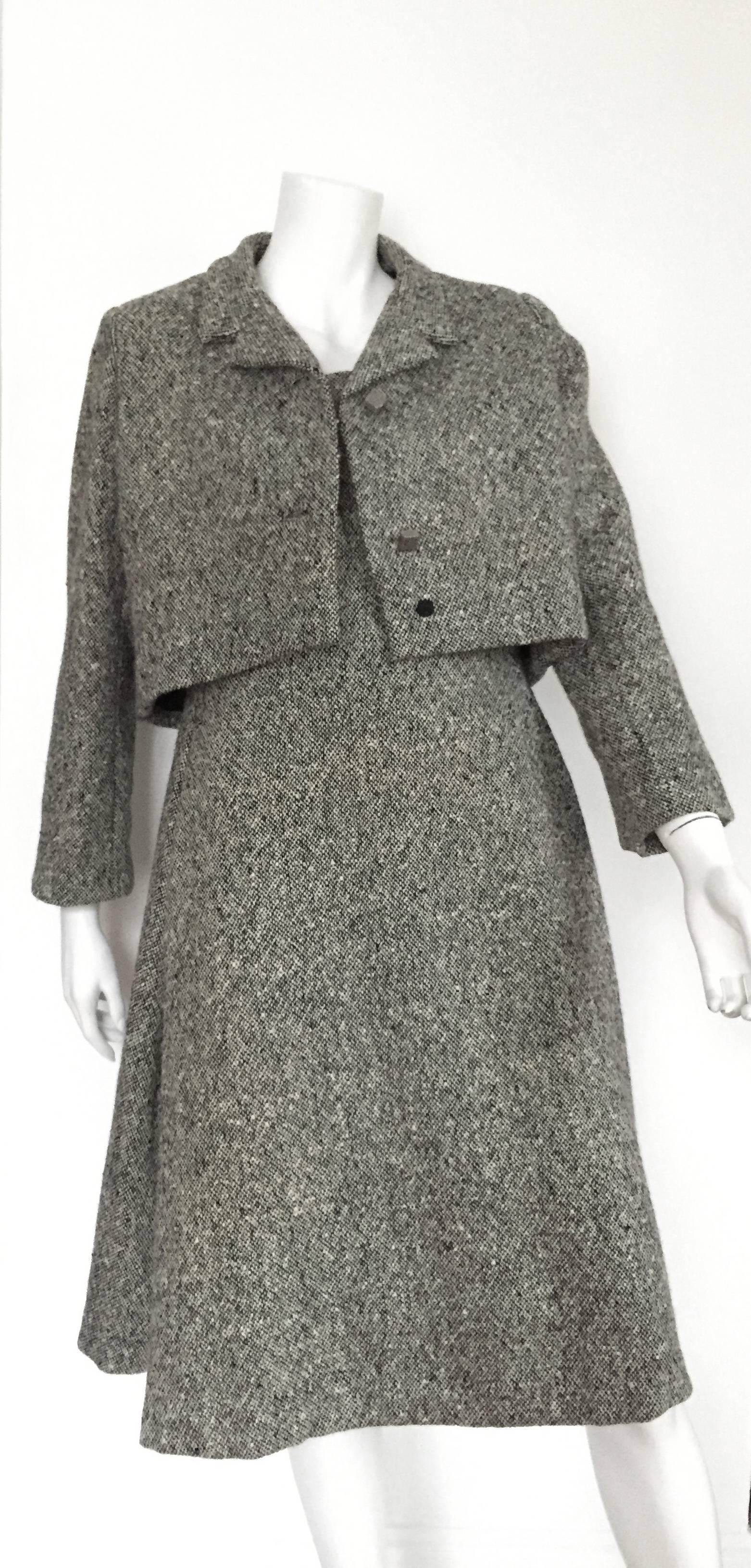 Gustave Tassell 1965 wool dress with jacket size 12 / 14.  For Sale 5