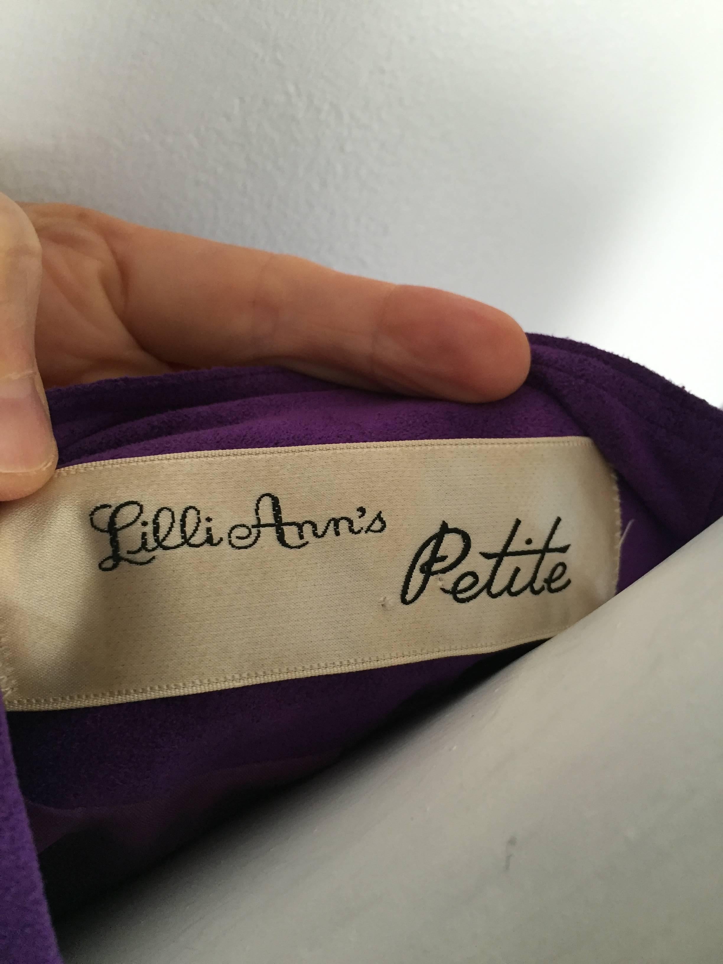 Lilli Ann 1970s Violet Ultra Suede Skirt Suit Size 6   For Sale 4