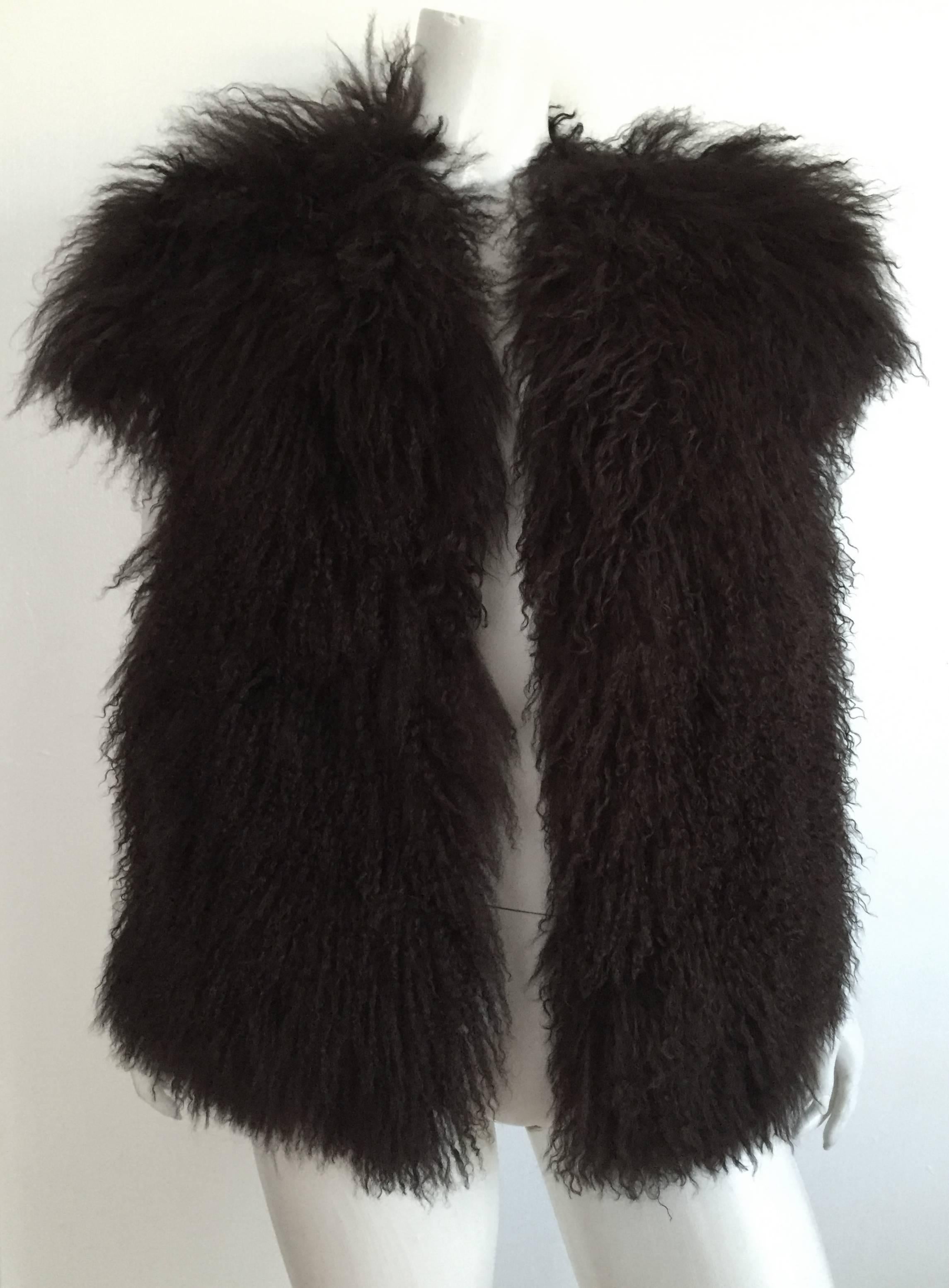 Sonia Rykiel Mongolian Fur Vest Size 6 / 8.  4