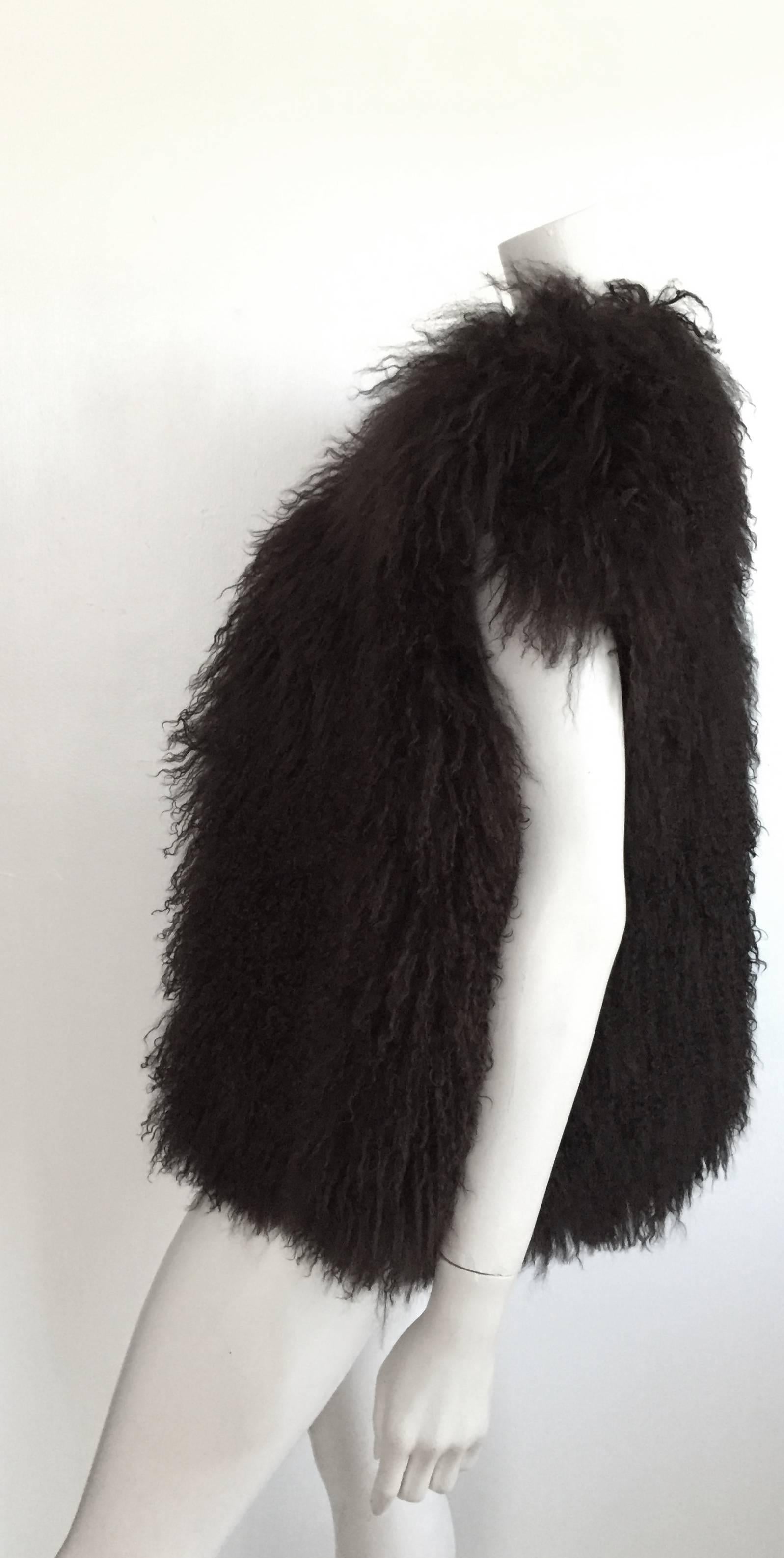 Women's Sonia Rykiel Mongolian Fur Vest Size 6 / 8. 