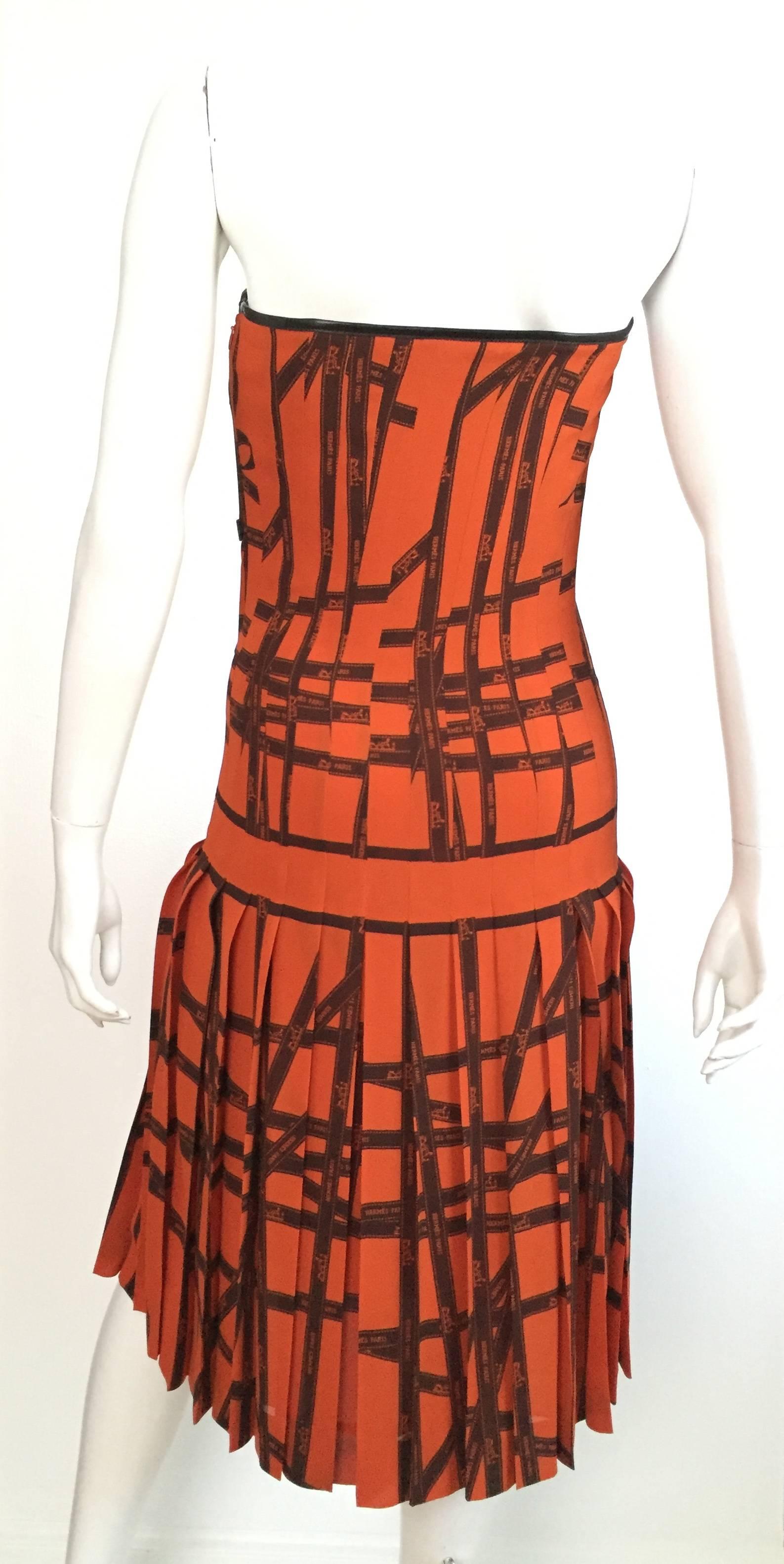 Hermes by Jean Paul Gaultier 2004 Ribbon silk dress size 4.  For Sale 1