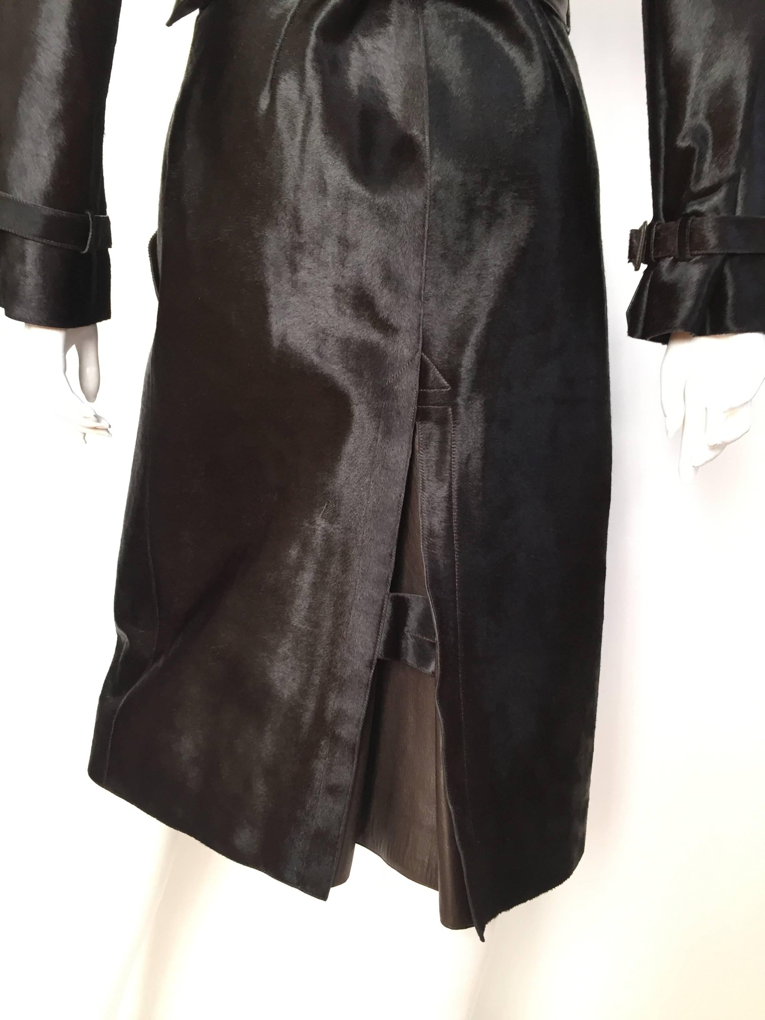 Hermes by Jean Paul Gaultier 2004 brown calf skin trench coat size 6. For Sale 2
