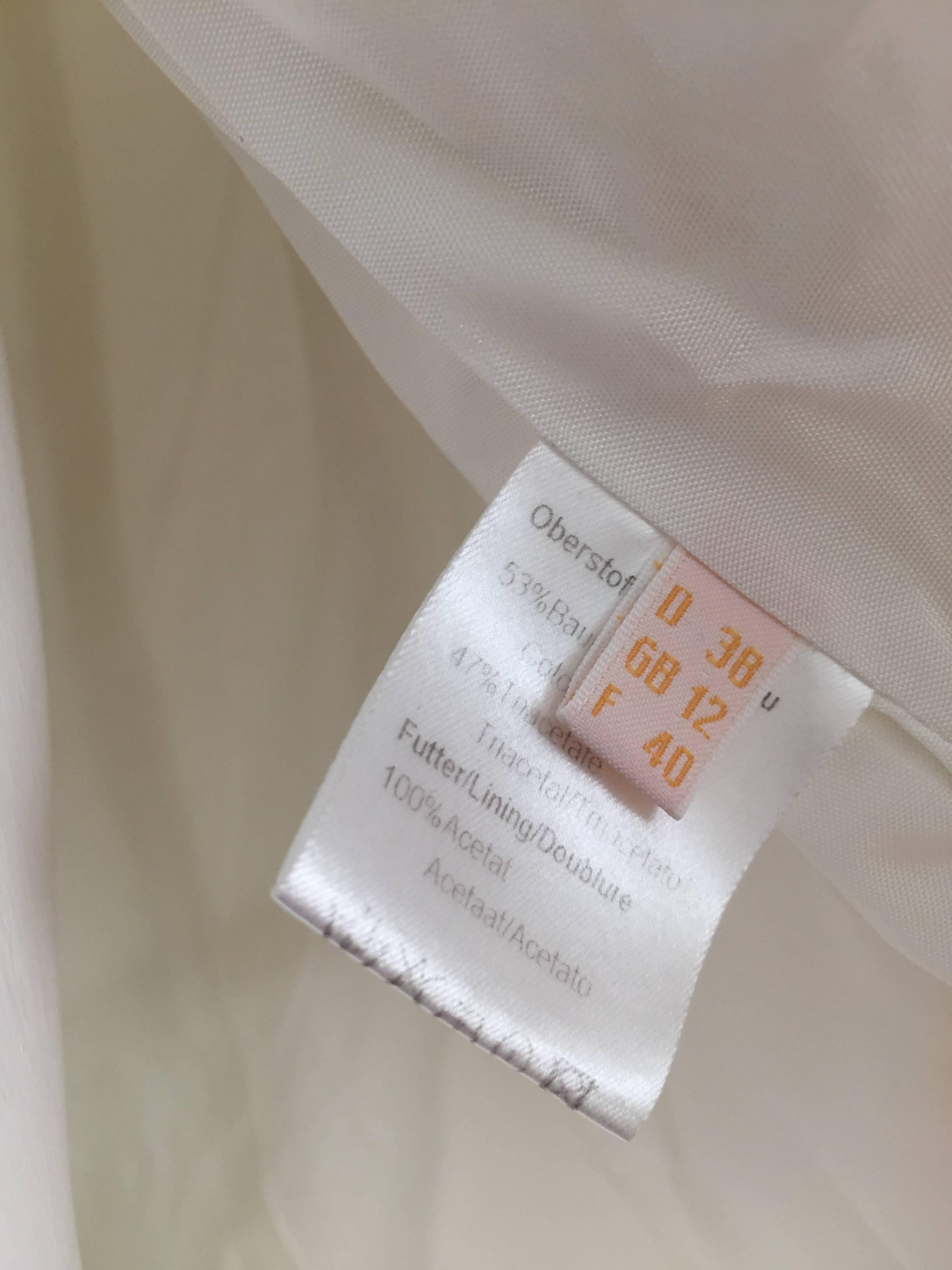 Biba White Cotton Jacket size 6.  For Sale 3