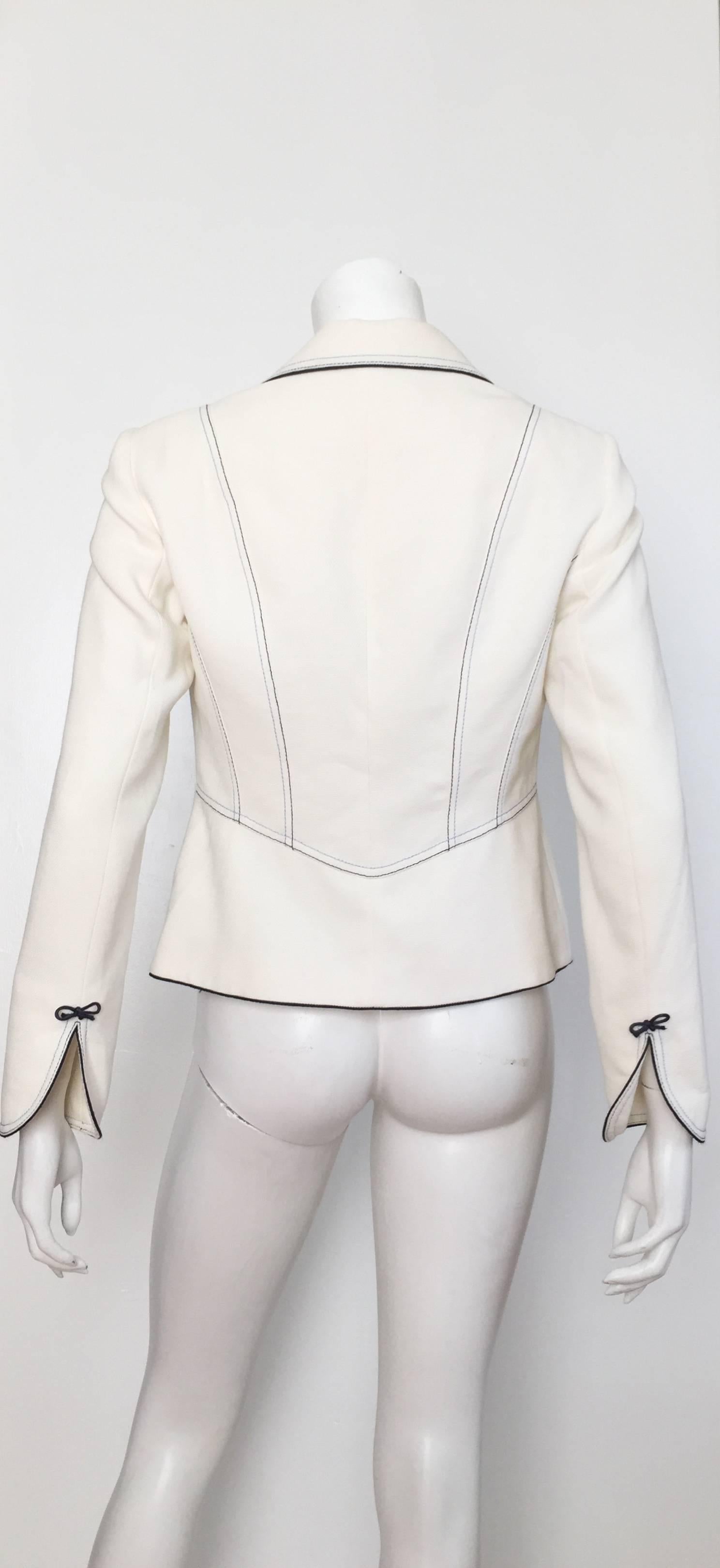 Women's Biba White Cotton Jacket size 6.  For Sale