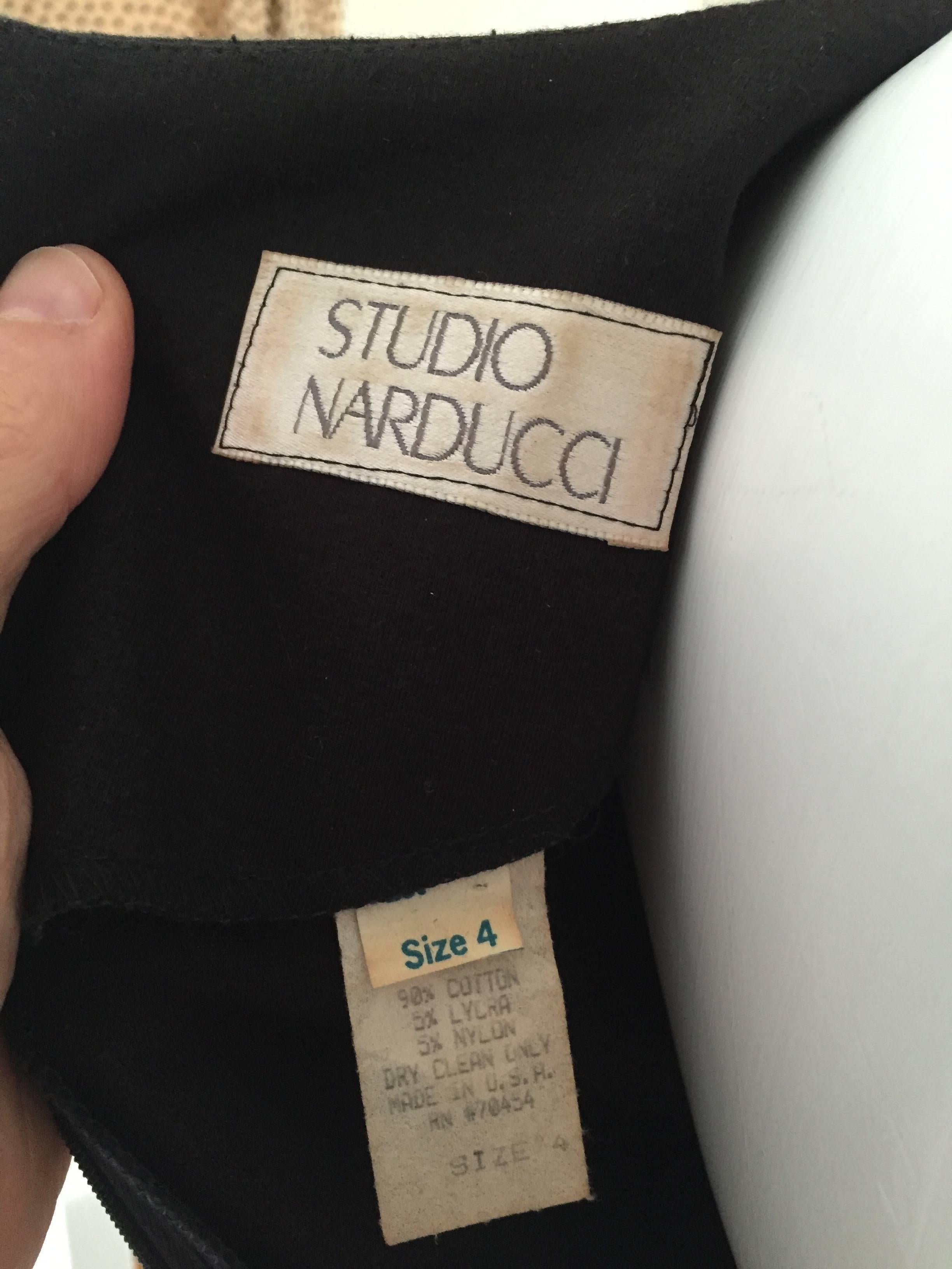 Leo Narducci Cotton Black Mini Dress, Size 4  For Sale 5