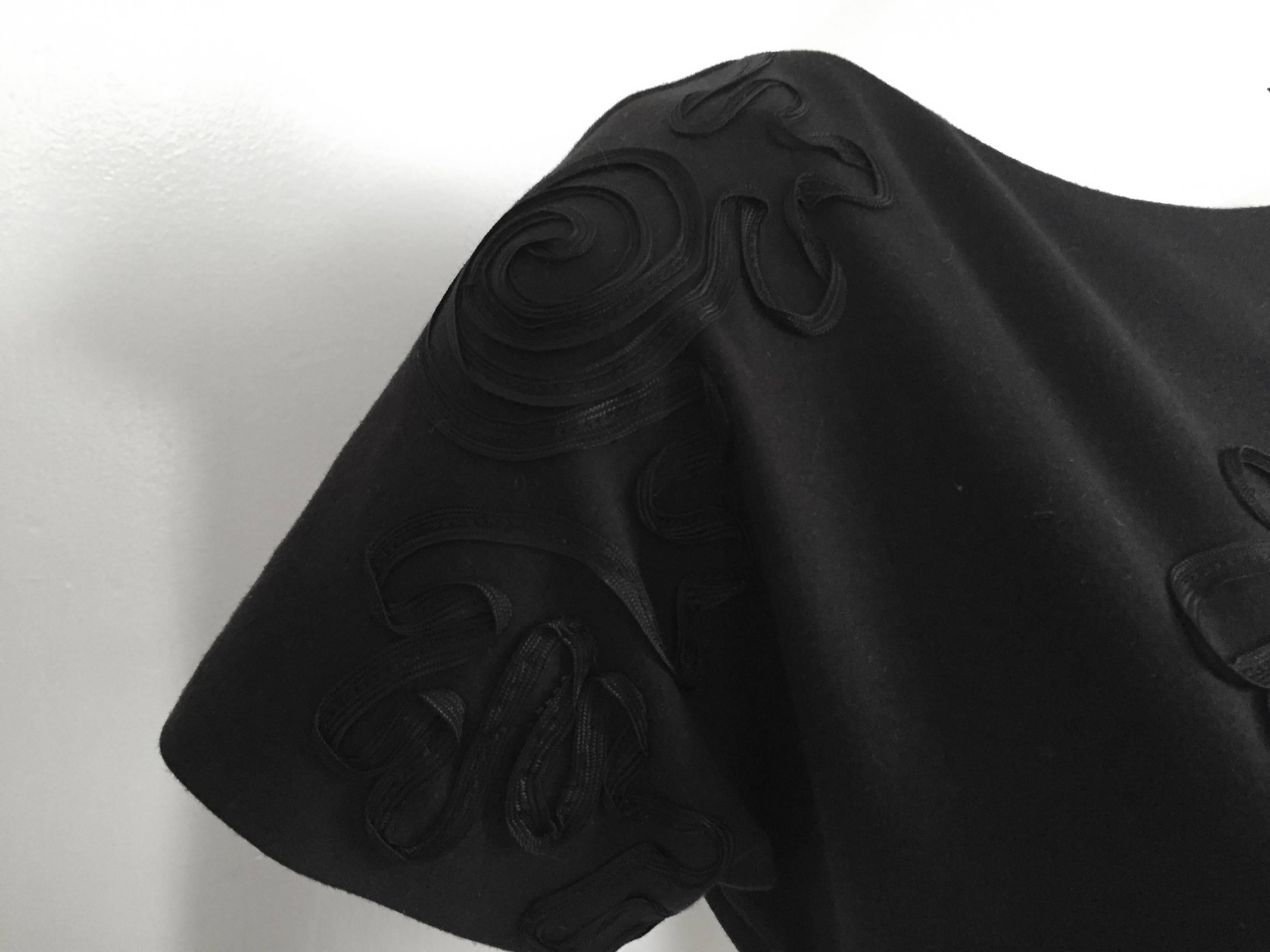 Leo Narducci Cotton Black Mini Dress, Size 4  For Sale 4
