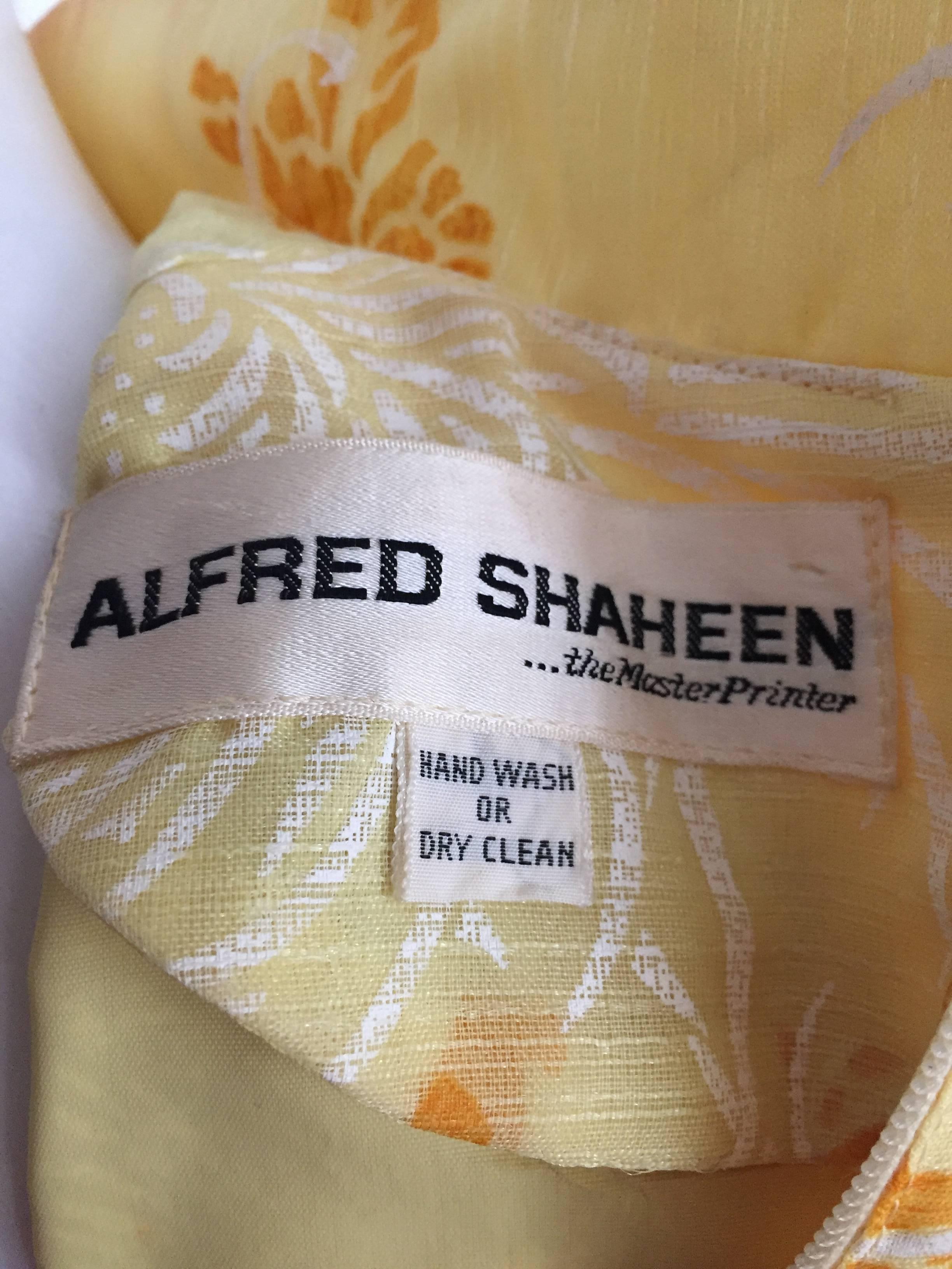 Alfred Shaheen Yellow Floral Maxi Gown Size 4  For Sale 4