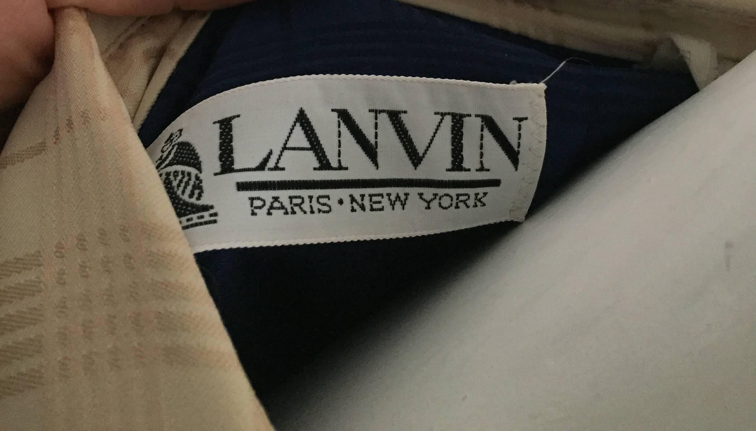 Lanvin Navy Plaid Shirt Dress Size  10 / 12, 1970s  For Sale 5
