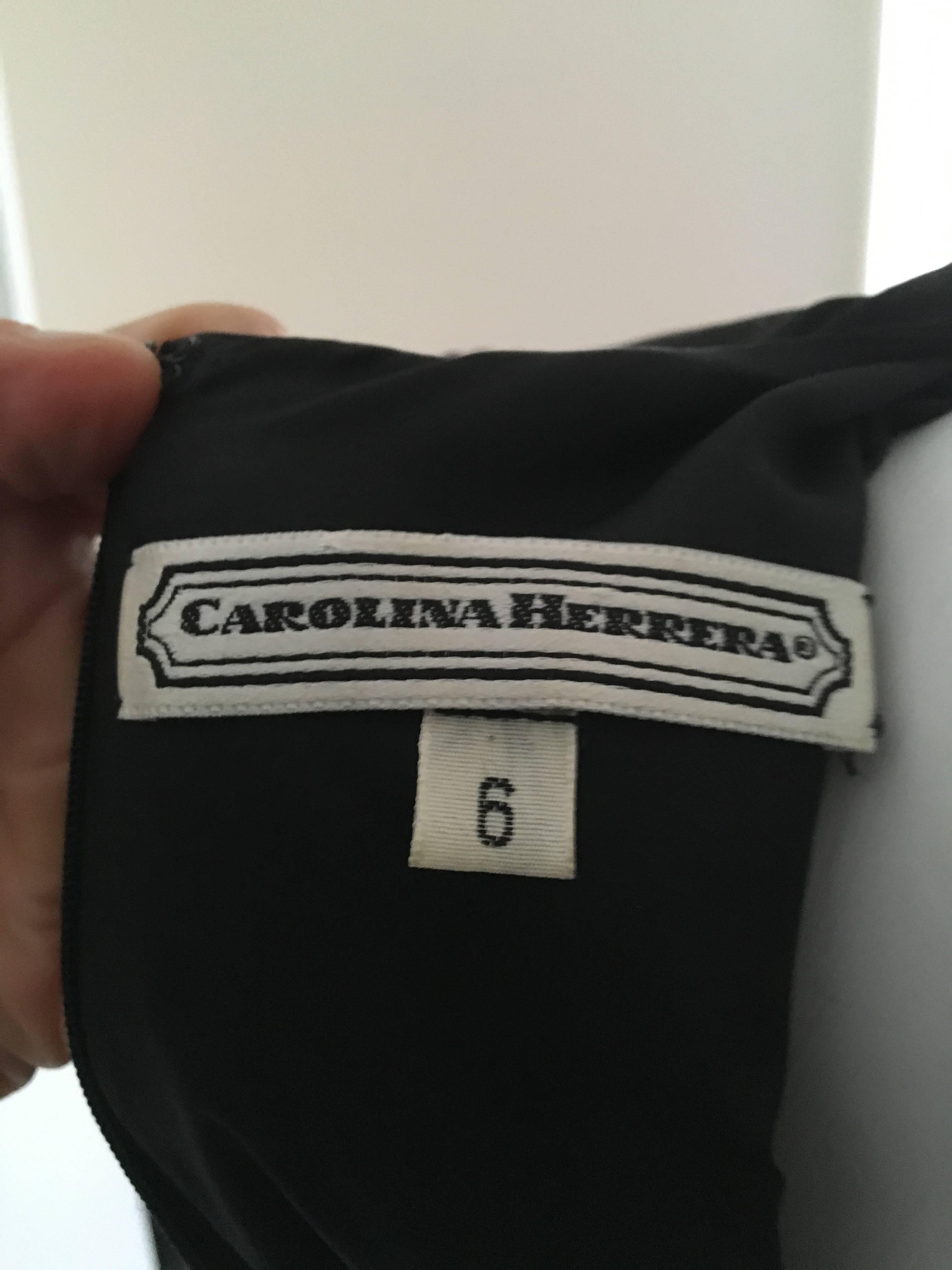 Carolina Herrera 1990s Black Silk Sheath Dress Size 6. For Sale 3