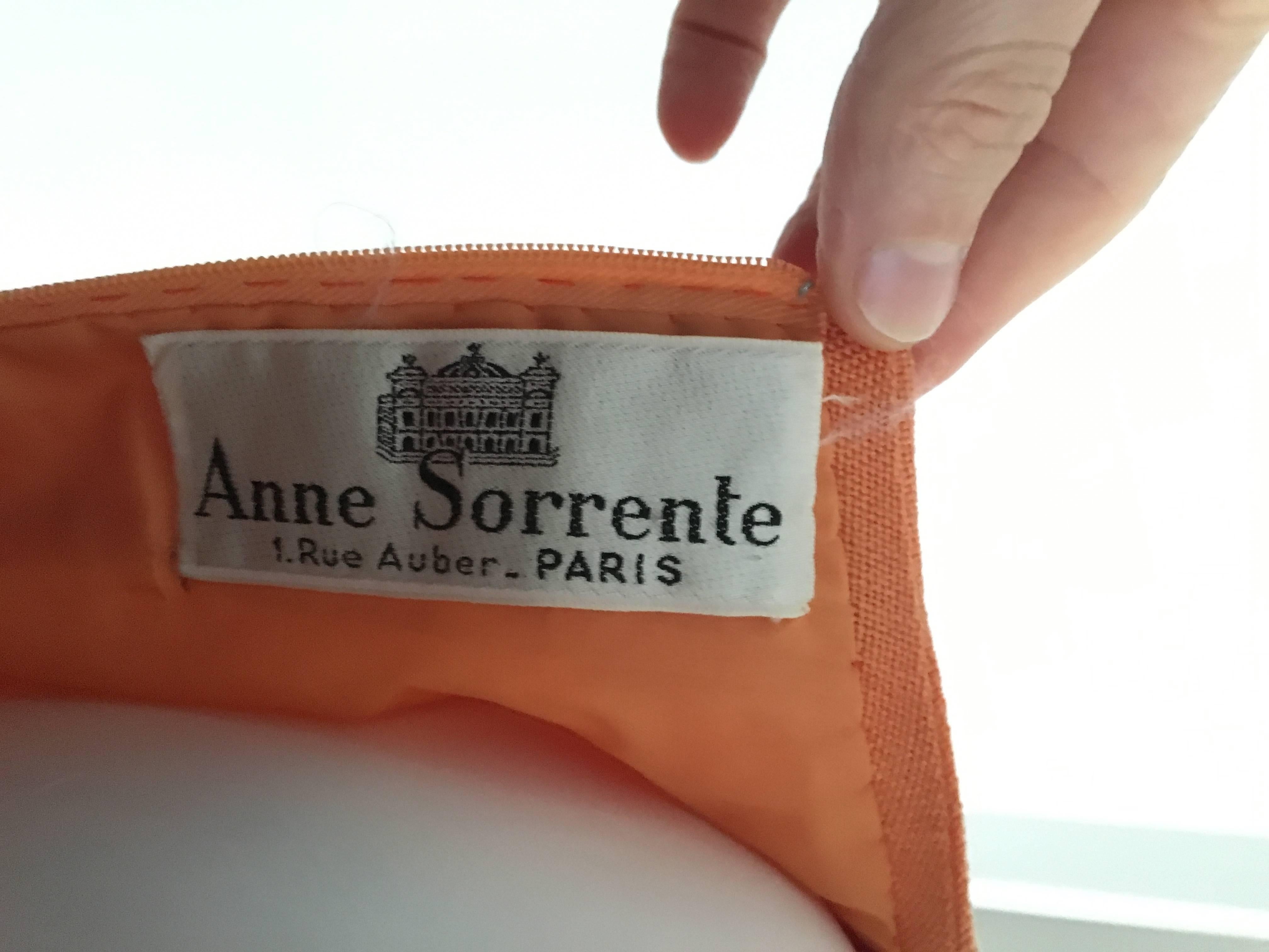 Anne Sorrente 60s Orange Wool Sleeveless Dress Size 8. 3