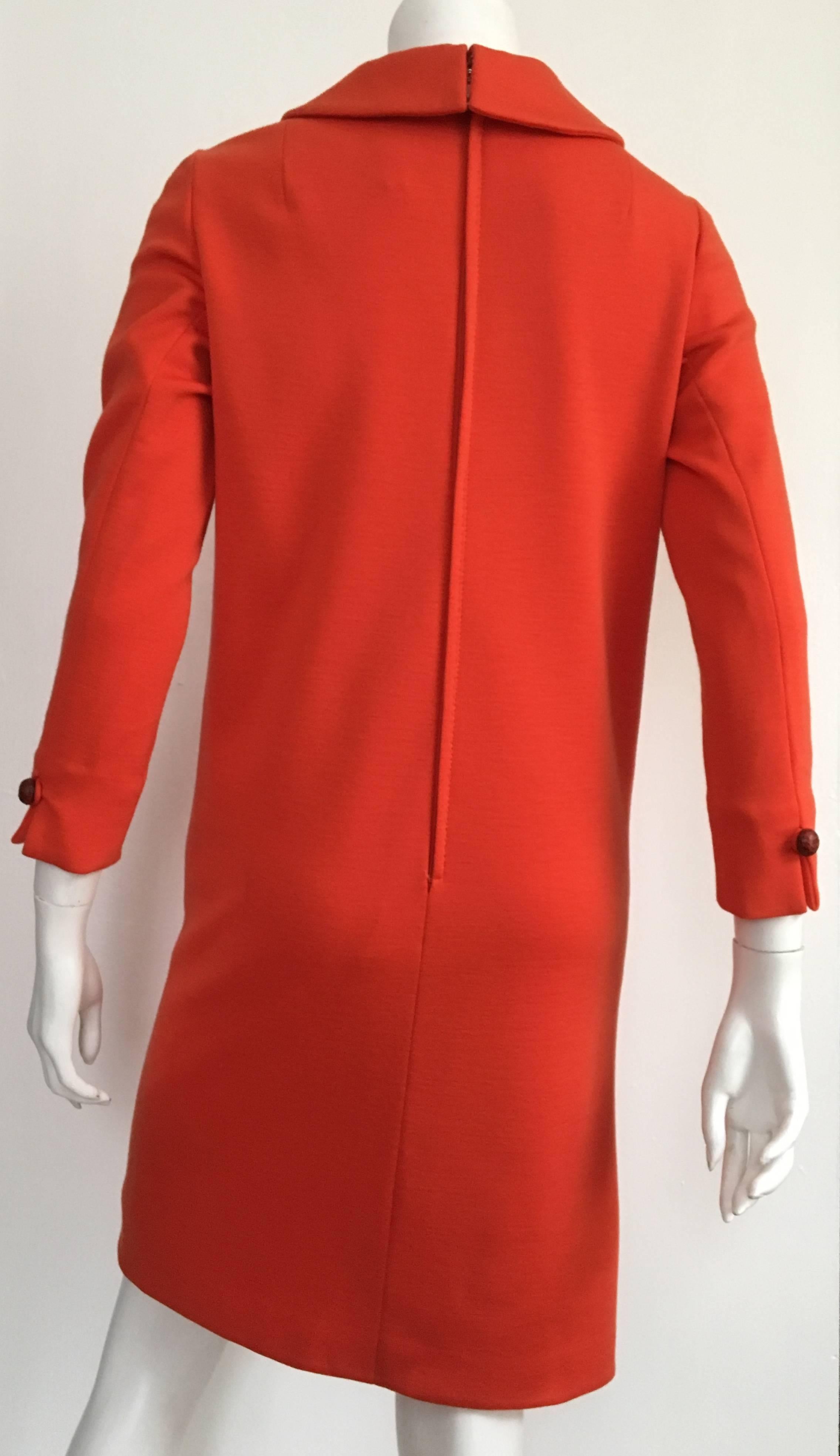 Bill Blass for Maurice Rentner 1960s Orange Wool Knit Dress Size 6. In Excellent Condition In Atlanta, GA