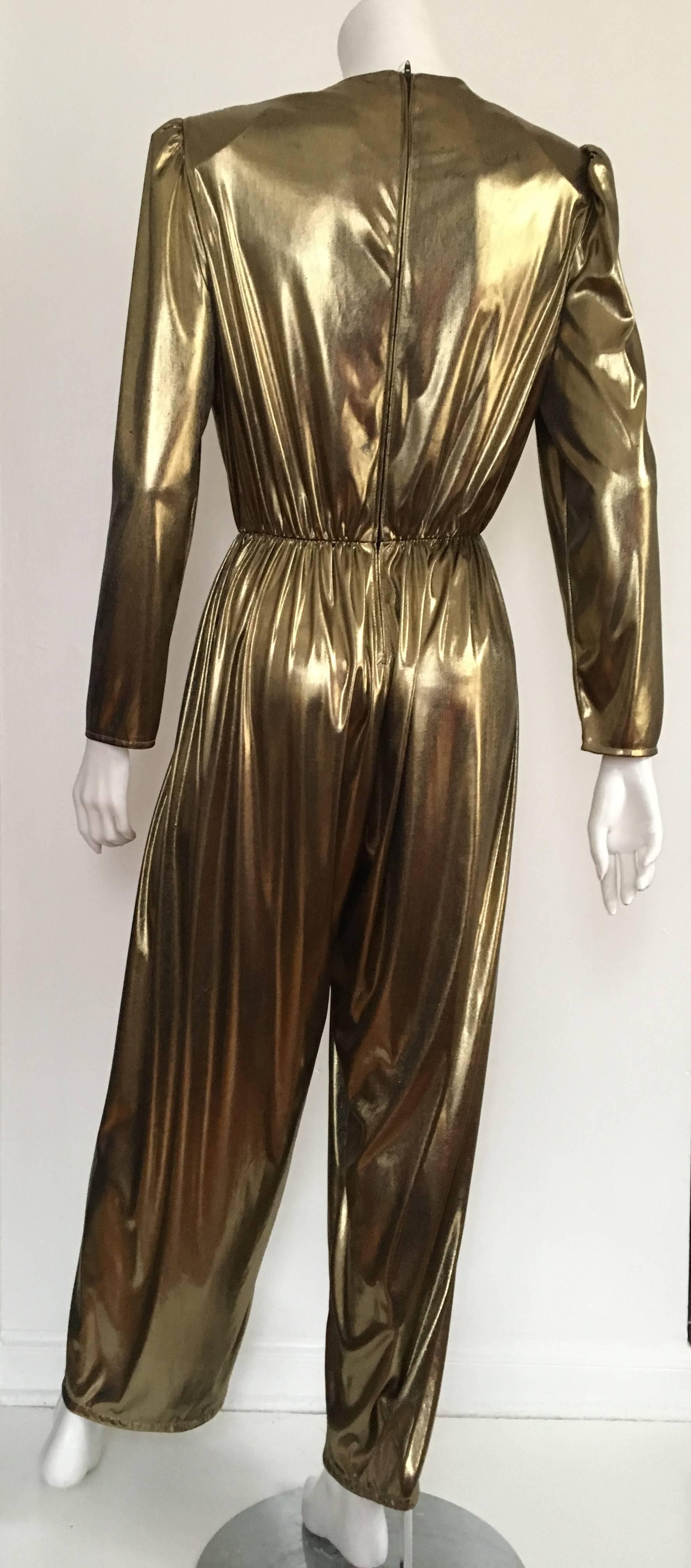 80er Jahre Lamé-Overall Größe 6. Damen