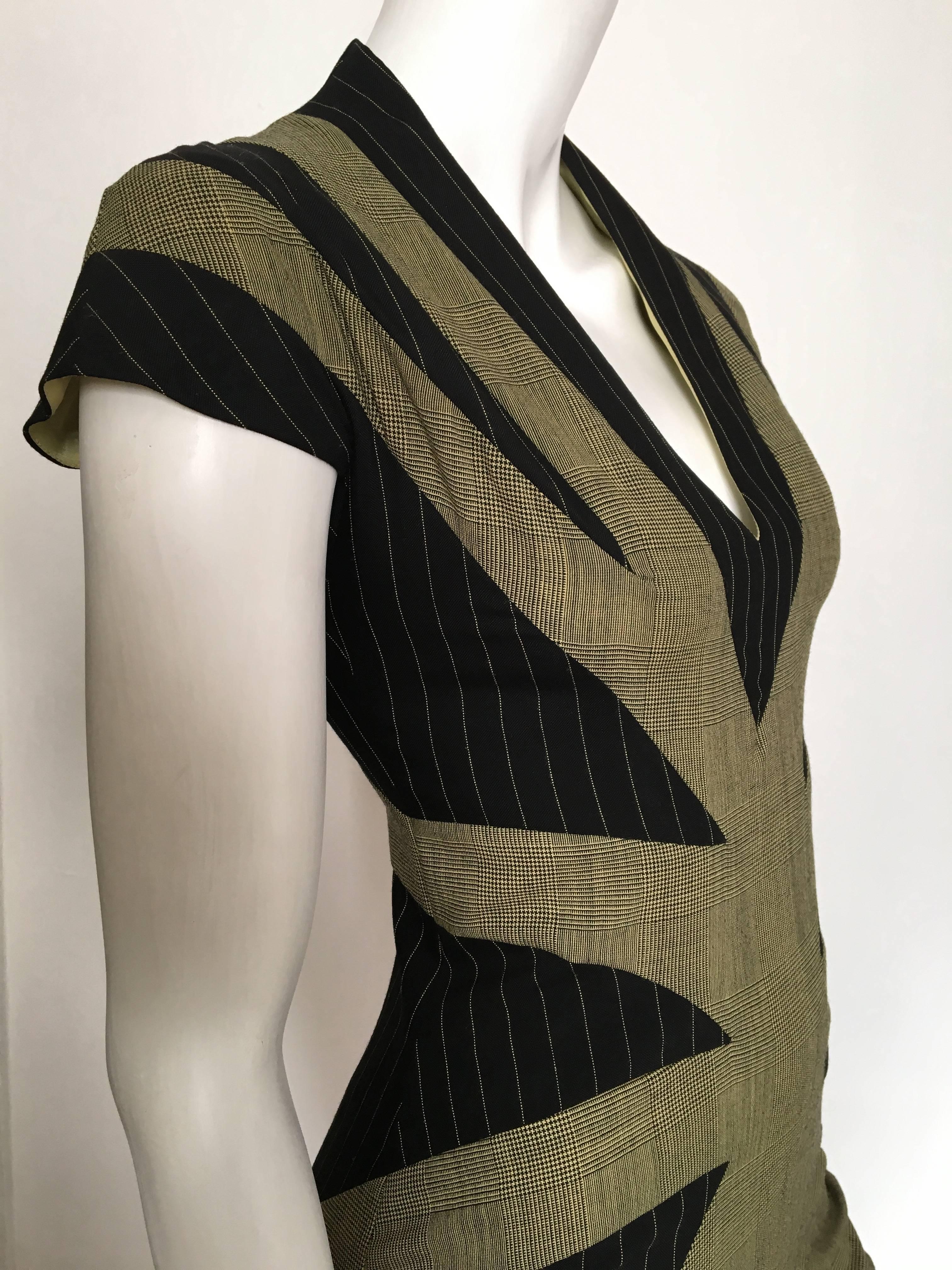 Alexander McQueen 90s Glen Plaid Wool Dress Size 4. 1