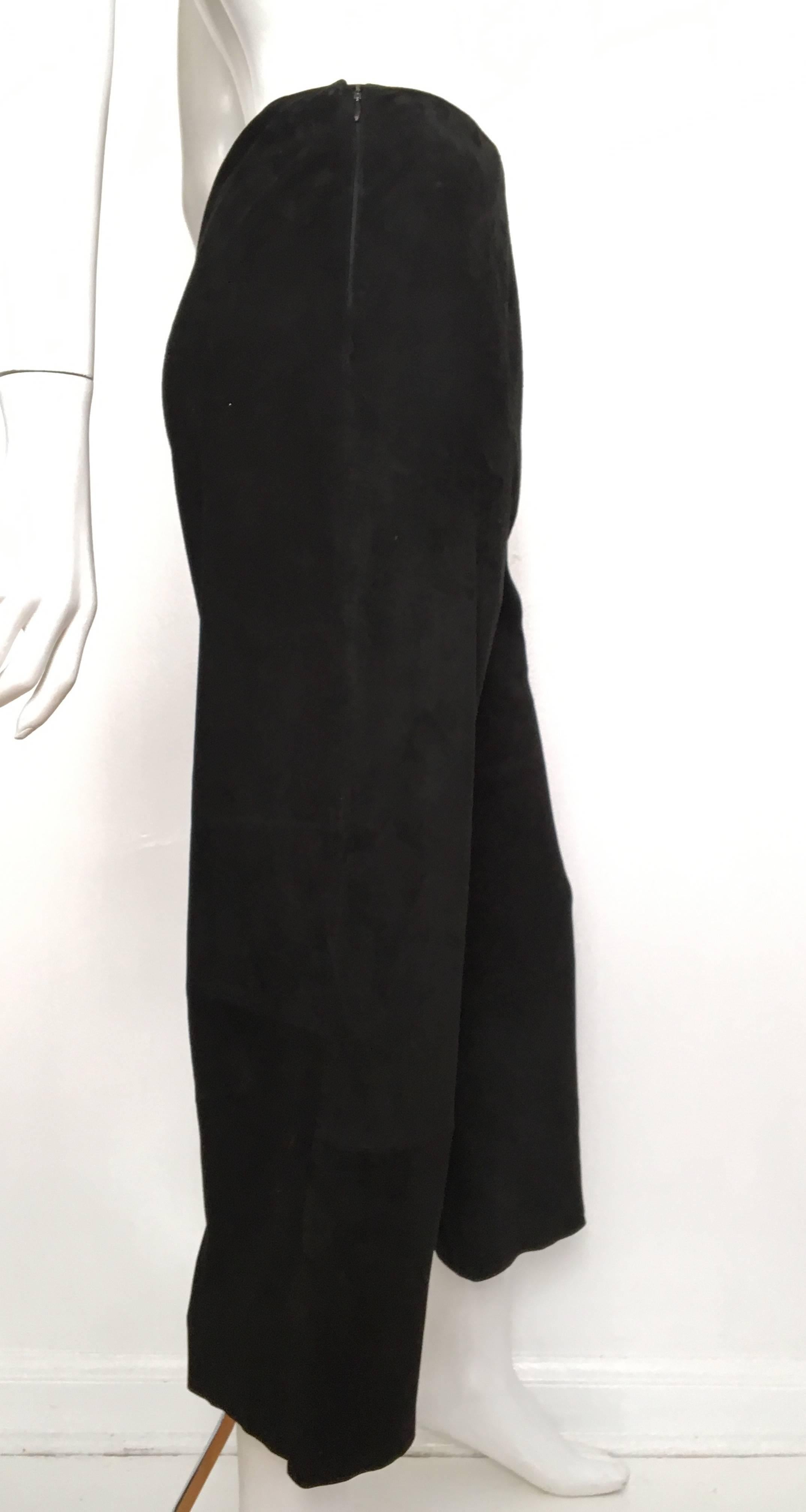 Women's Hermes Black Lambskin Gaucho Pants Size 4 / 36. For Sale