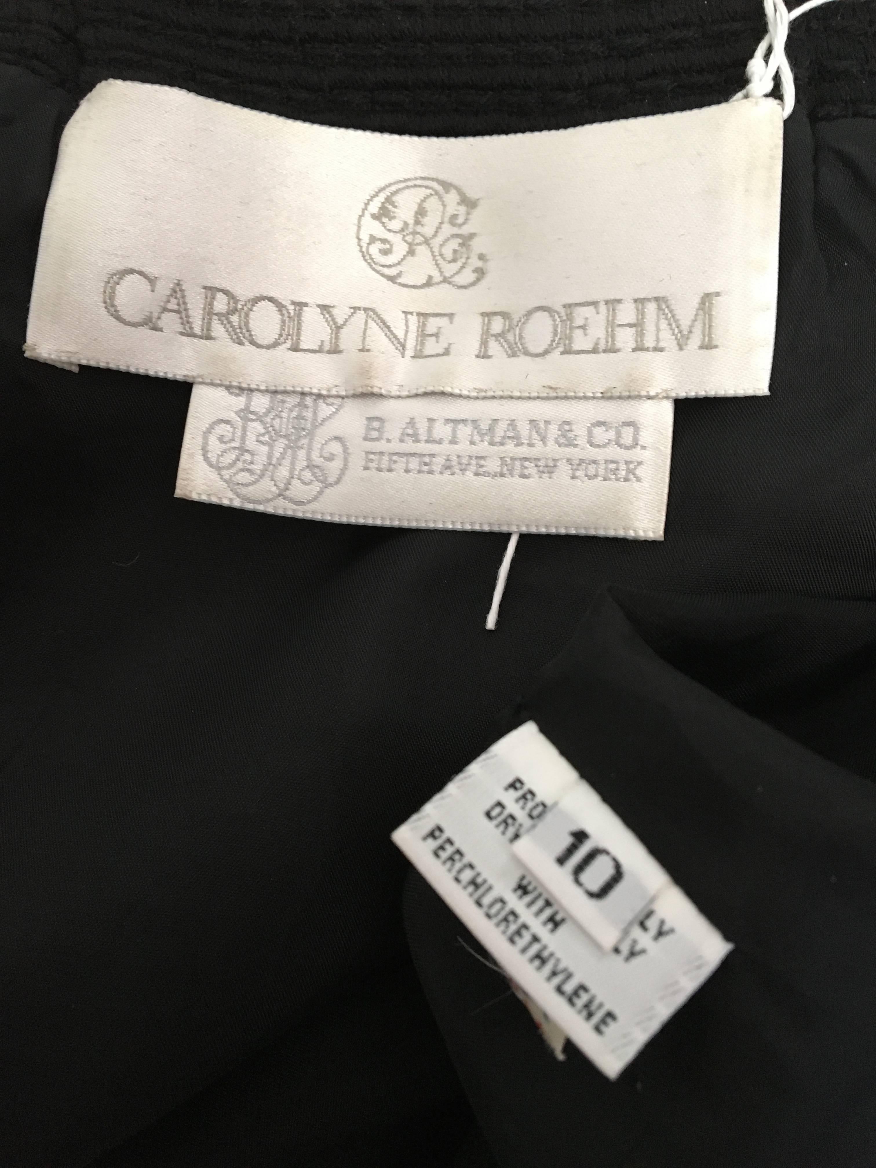 Carolyne Roehm Black Cotton Ribbed Dress, 1980s  For Sale 4