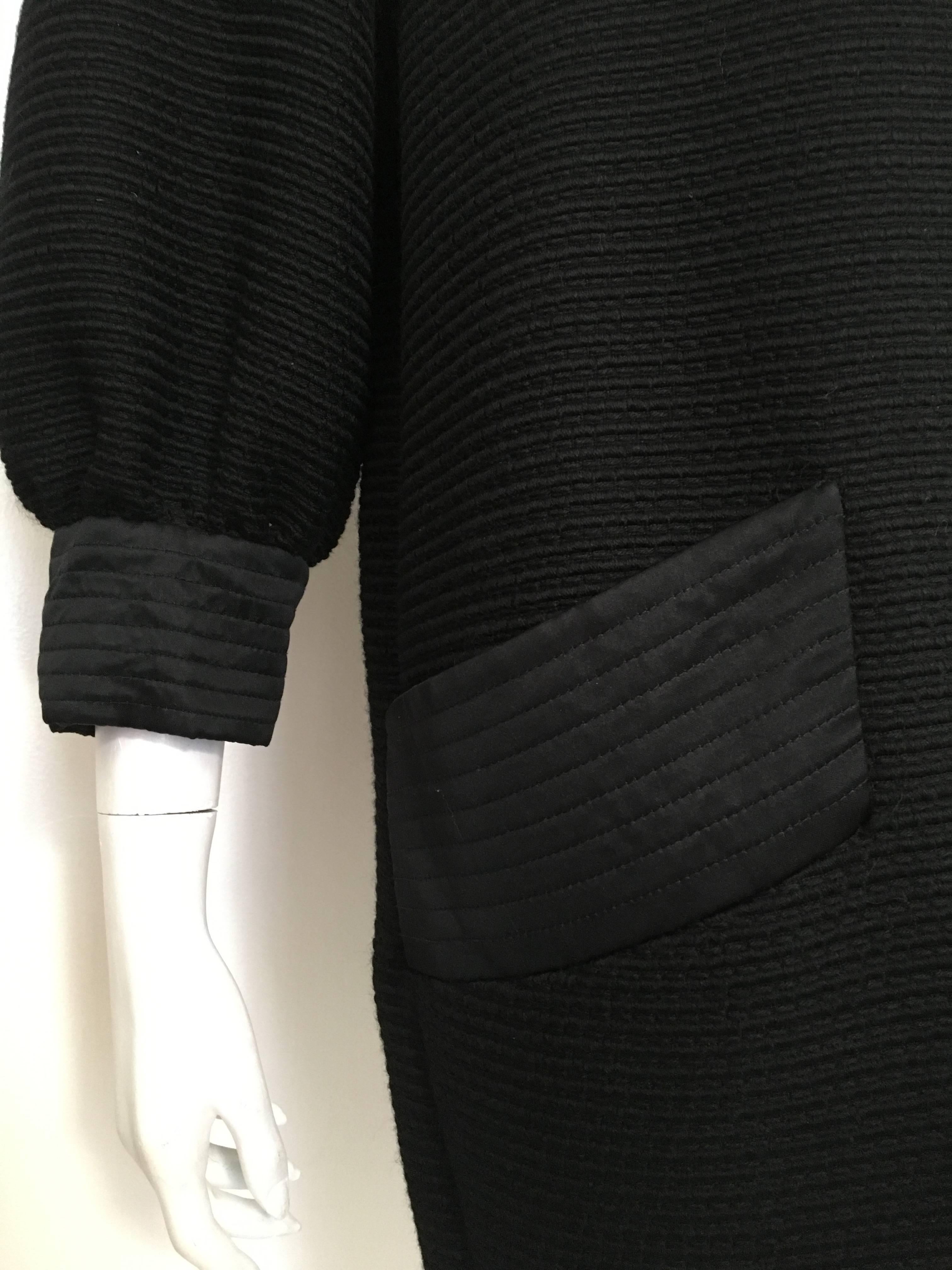 Women's or Men's Carolyne Roehm Black Cotton Ribbed Dress, 1980s  For Sale