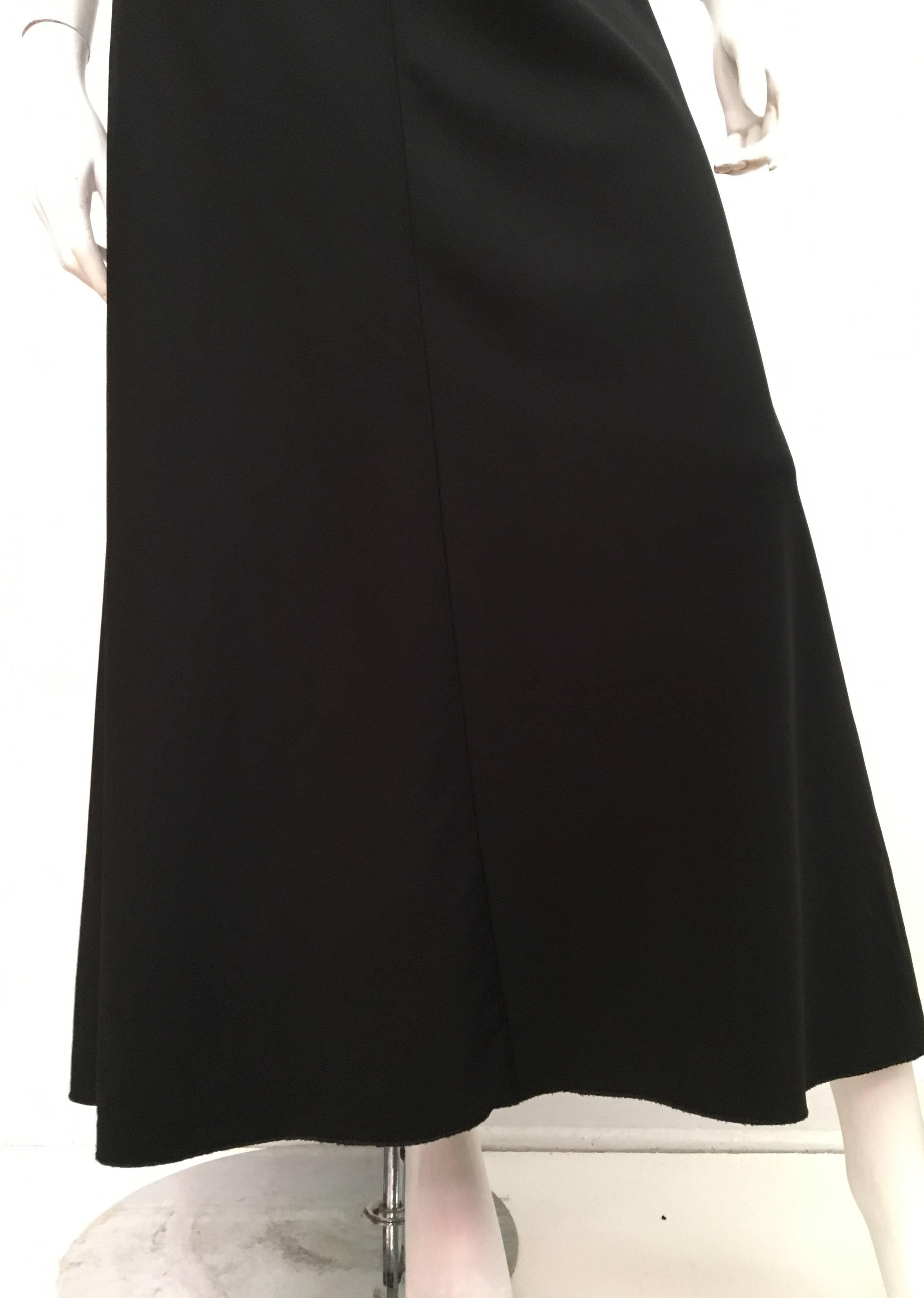 Chanel 80s Black Long Wool Skirt Size 6. In Excellent Condition In Atlanta, GA