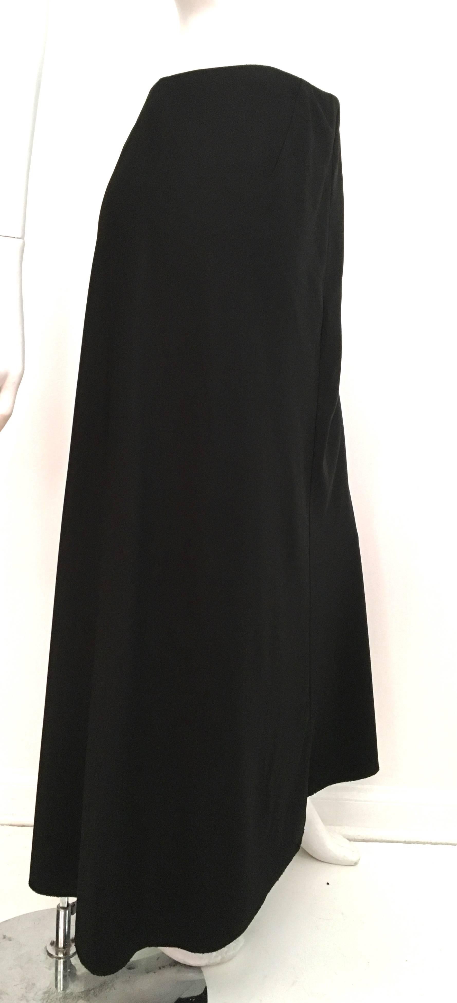 Women's or Men's Chanel 80s Black Long Wool Skirt Size 6.