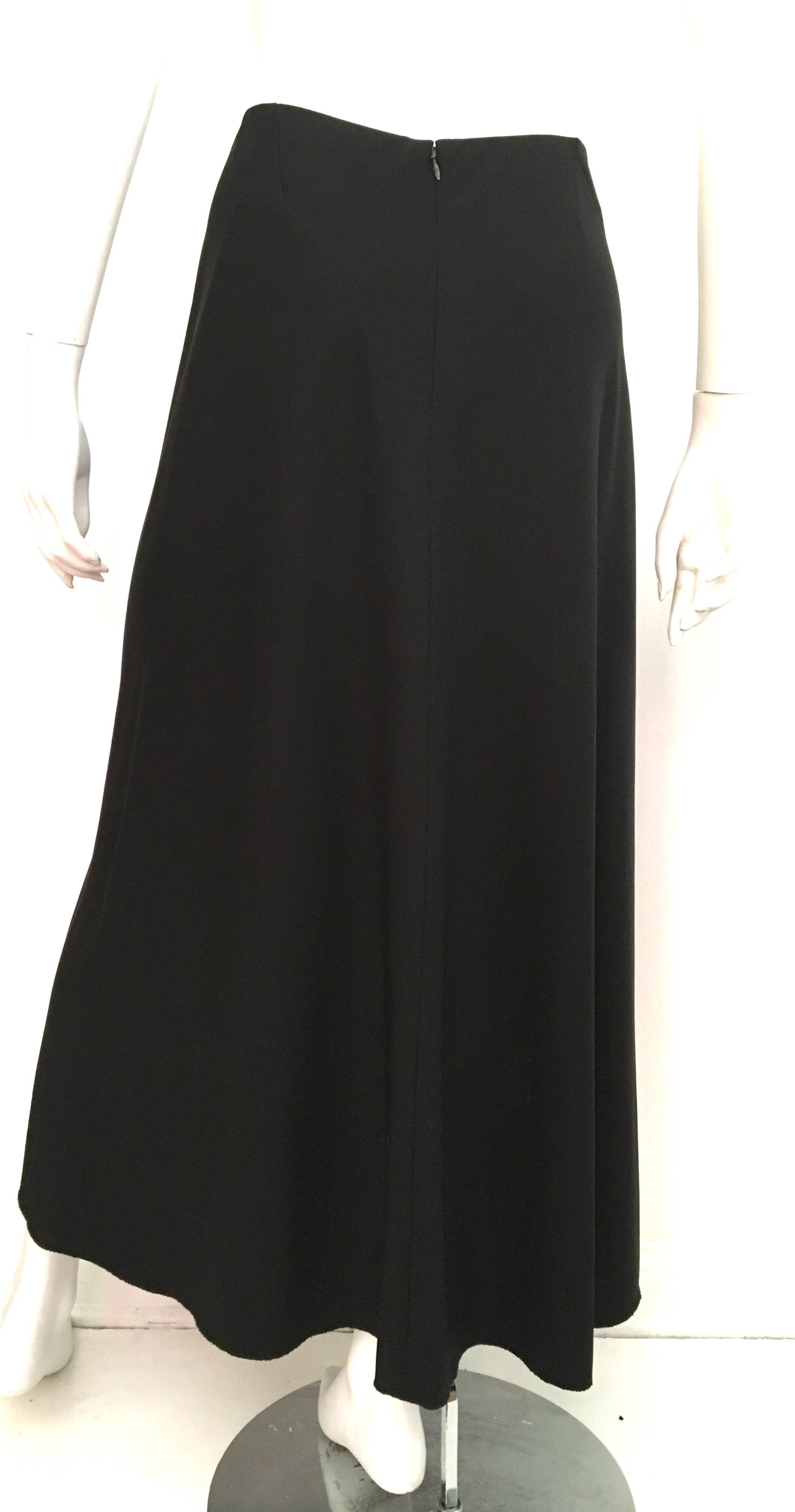 Chanel 80s Black Long Wool Skirt Size 6. 1