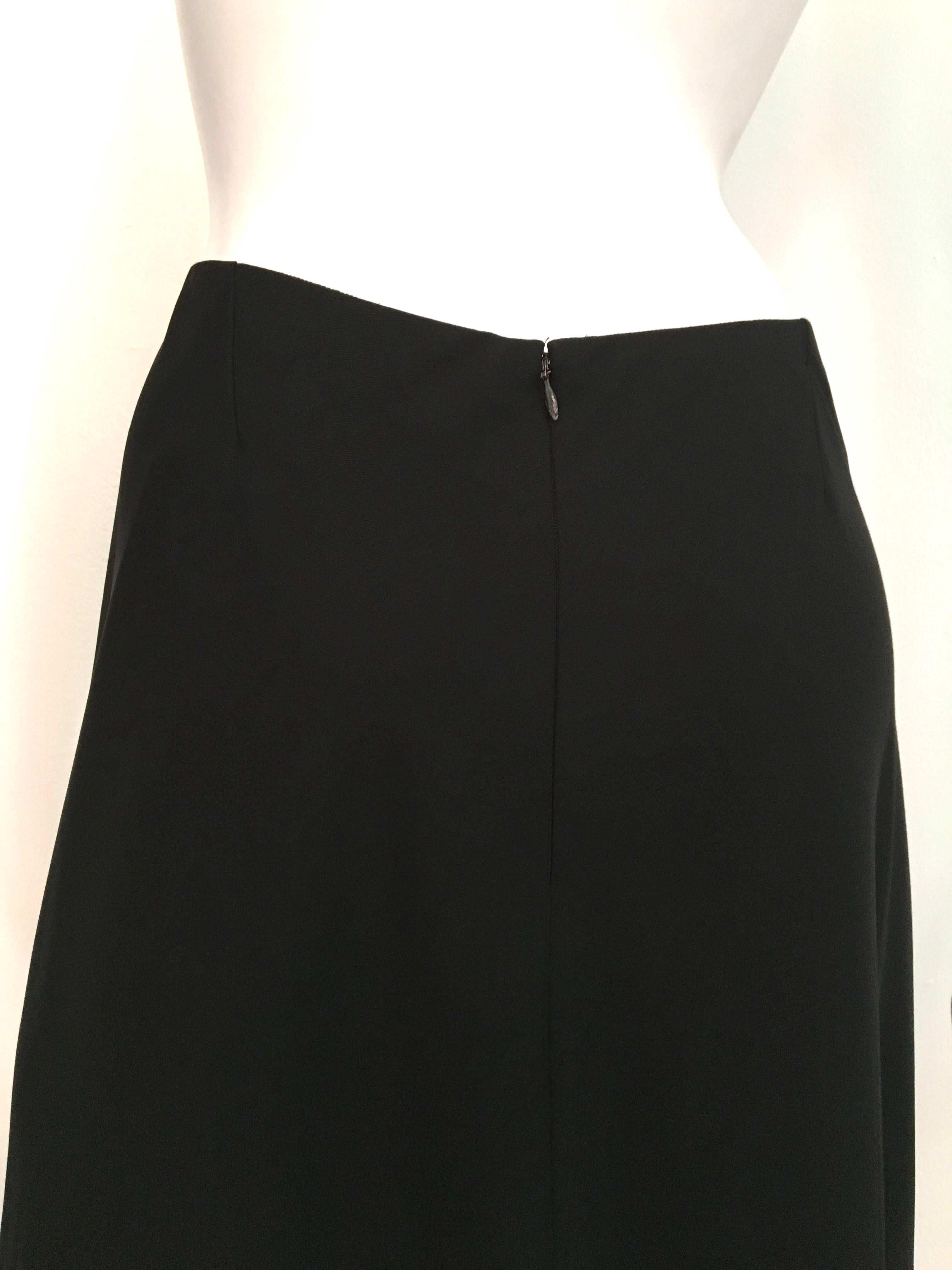 Chanel 80s Black Long Wool Skirt Size 6. 2