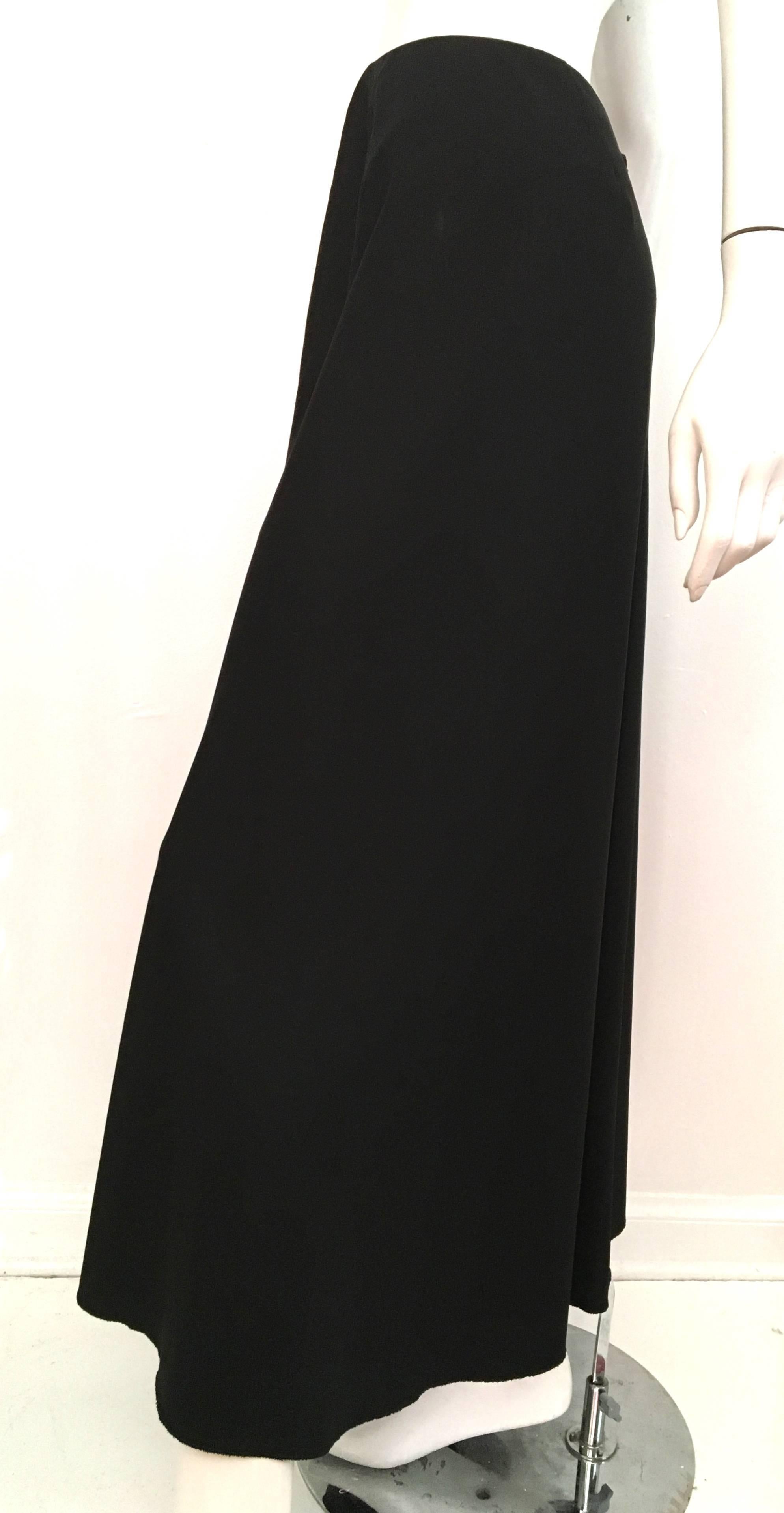 Chanel 80s Black Long Wool Skirt Size 6. 3