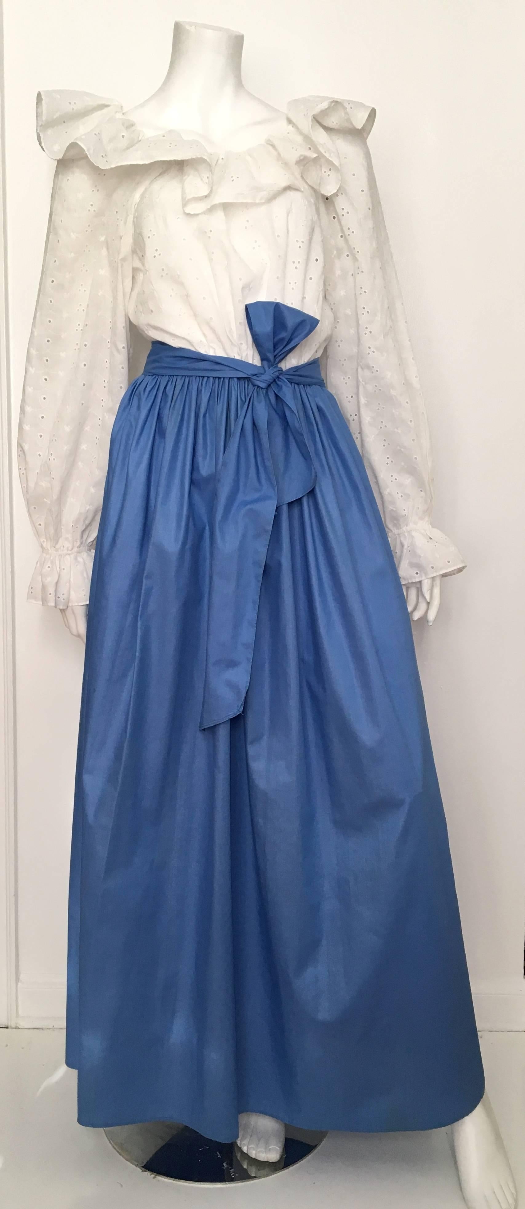 Bill Blass 1980s Maxi Cotton Dress Size 8 / 10. 4