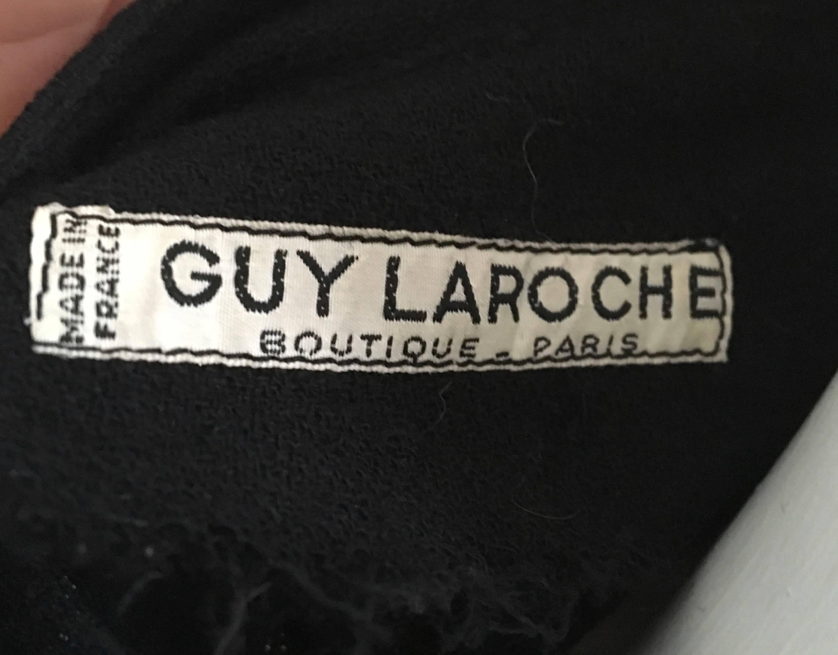 Guy Laroche Black Wool Cape  For Sale 1