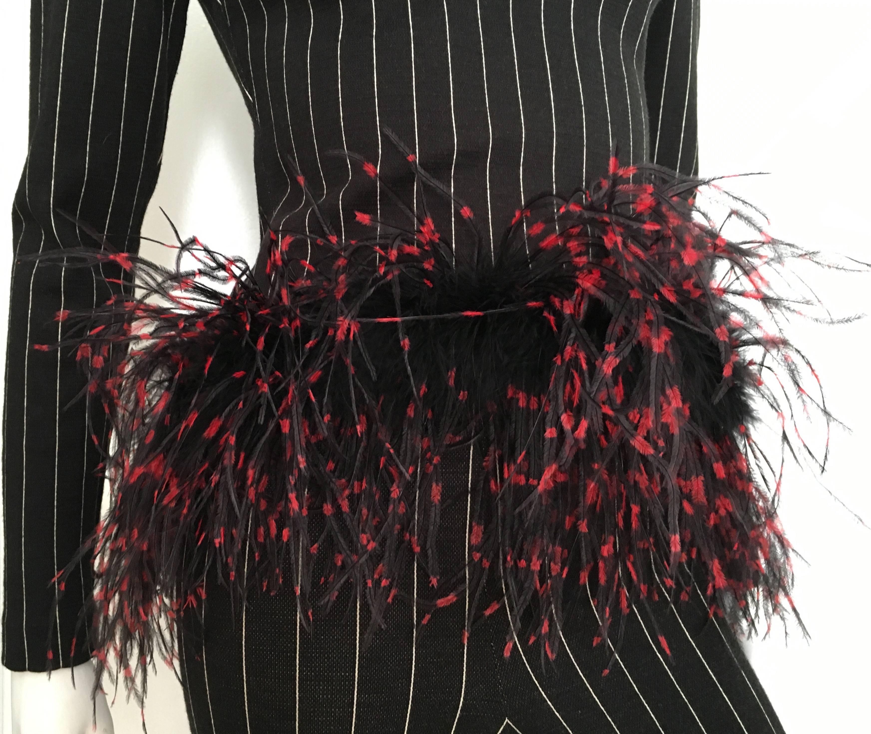 Patrick Kelly Paris Feather Trim Jacket and Pants, 1987  In Excellent Condition In Atlanta, GA