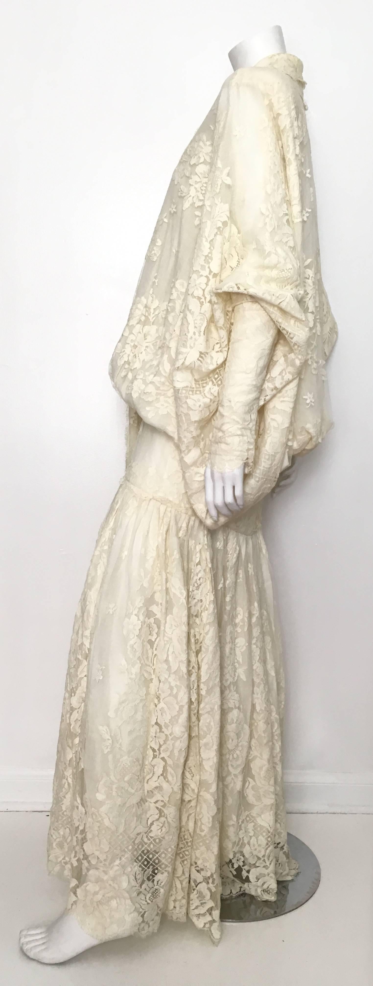 Norma Kamali 1984 Lace Wedding Gown Size 10. 1