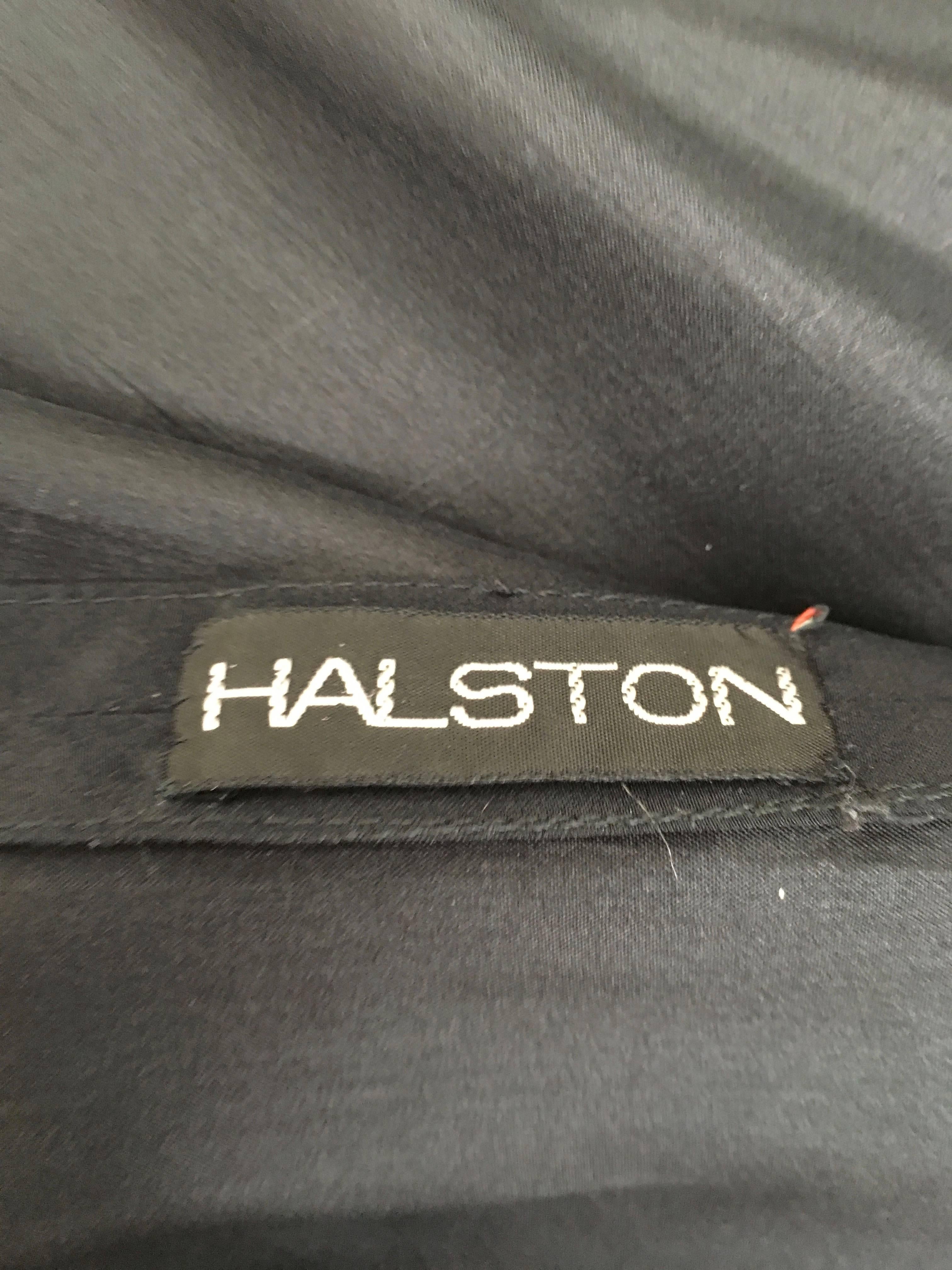 Halston 1970s Black Silk Polka Dot Dress Size 6 / 8. 4