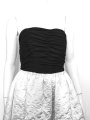 Bill Blass 1980s Black & White Strapless Evening Gown Size 6.