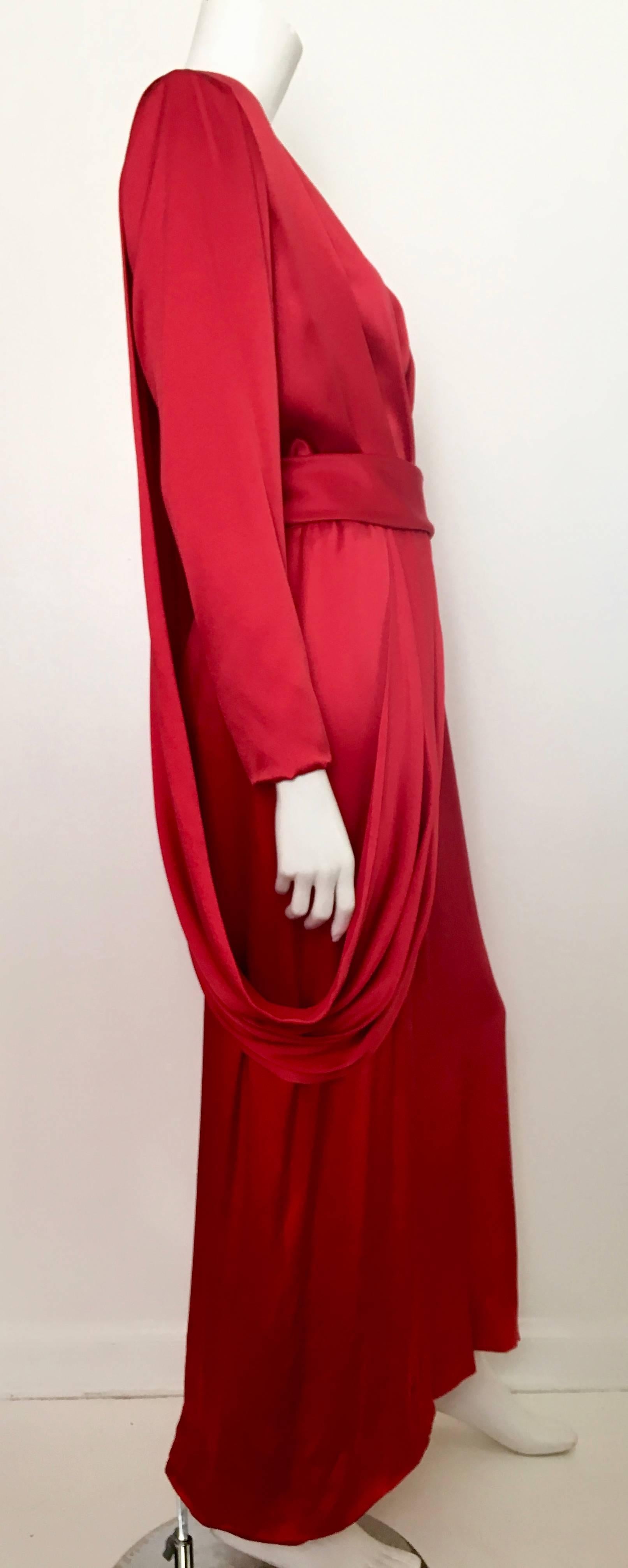 Givenchy Couture 1996 Red Silk Gown Size 10 / 42. 1