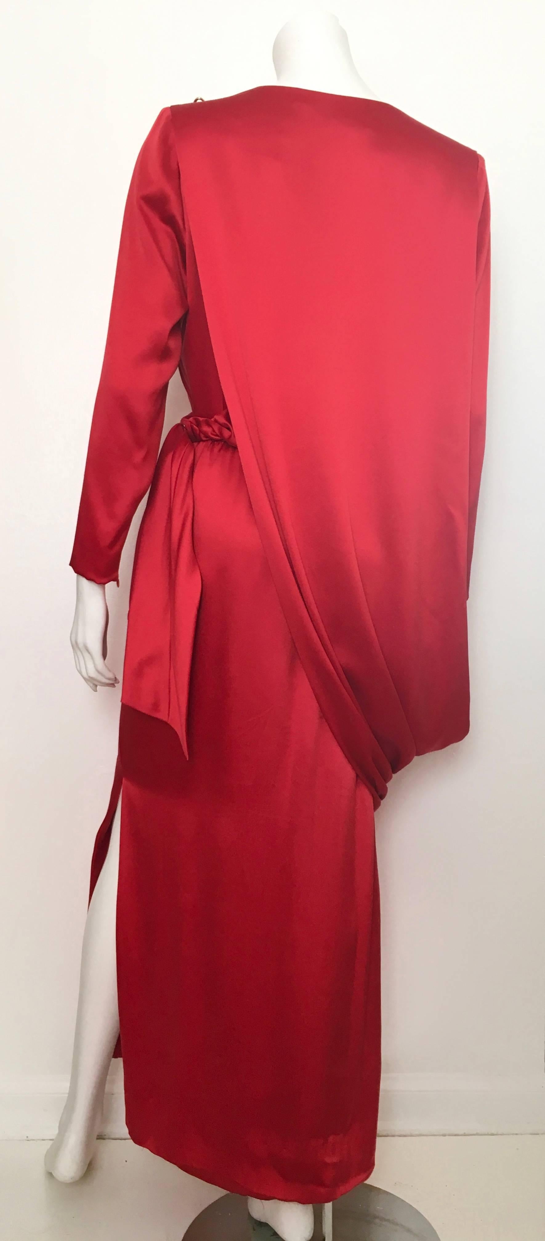 Givenchy Couture 1996 Red Silk Gown Size 10 / 42. 2
