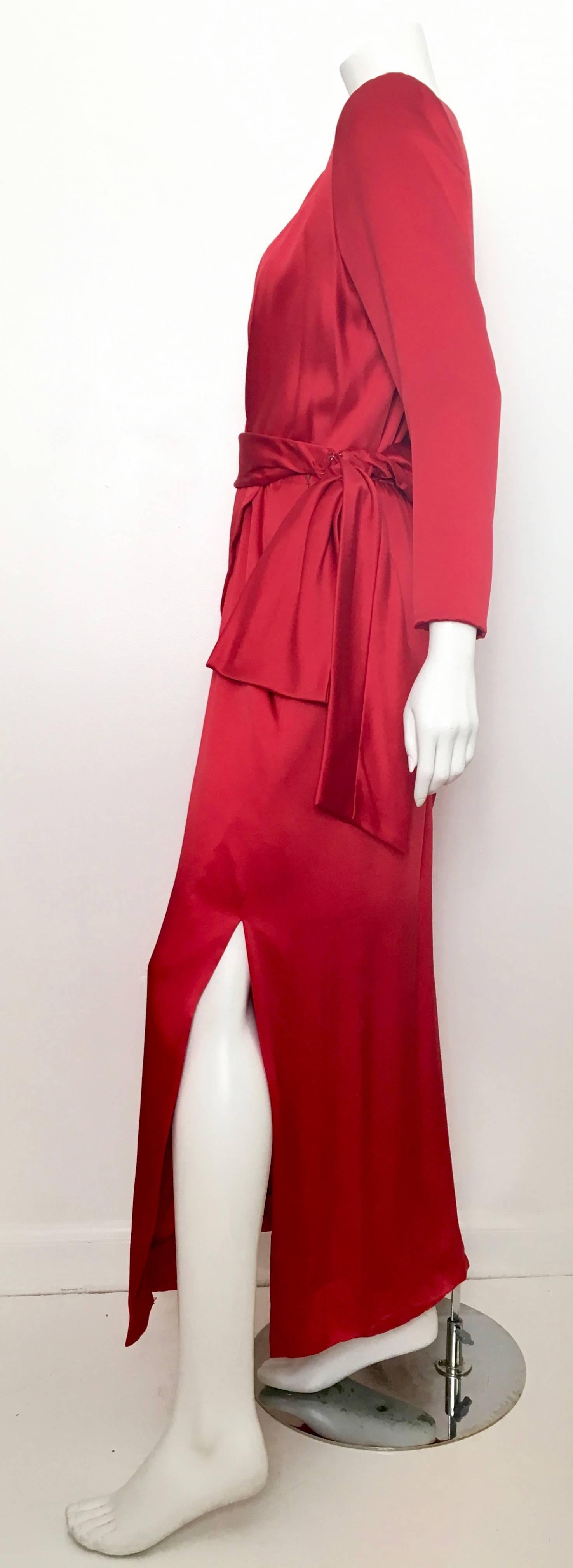 Givenchy Couture 1996 Red Silk Gown Size 10 / 42. 3