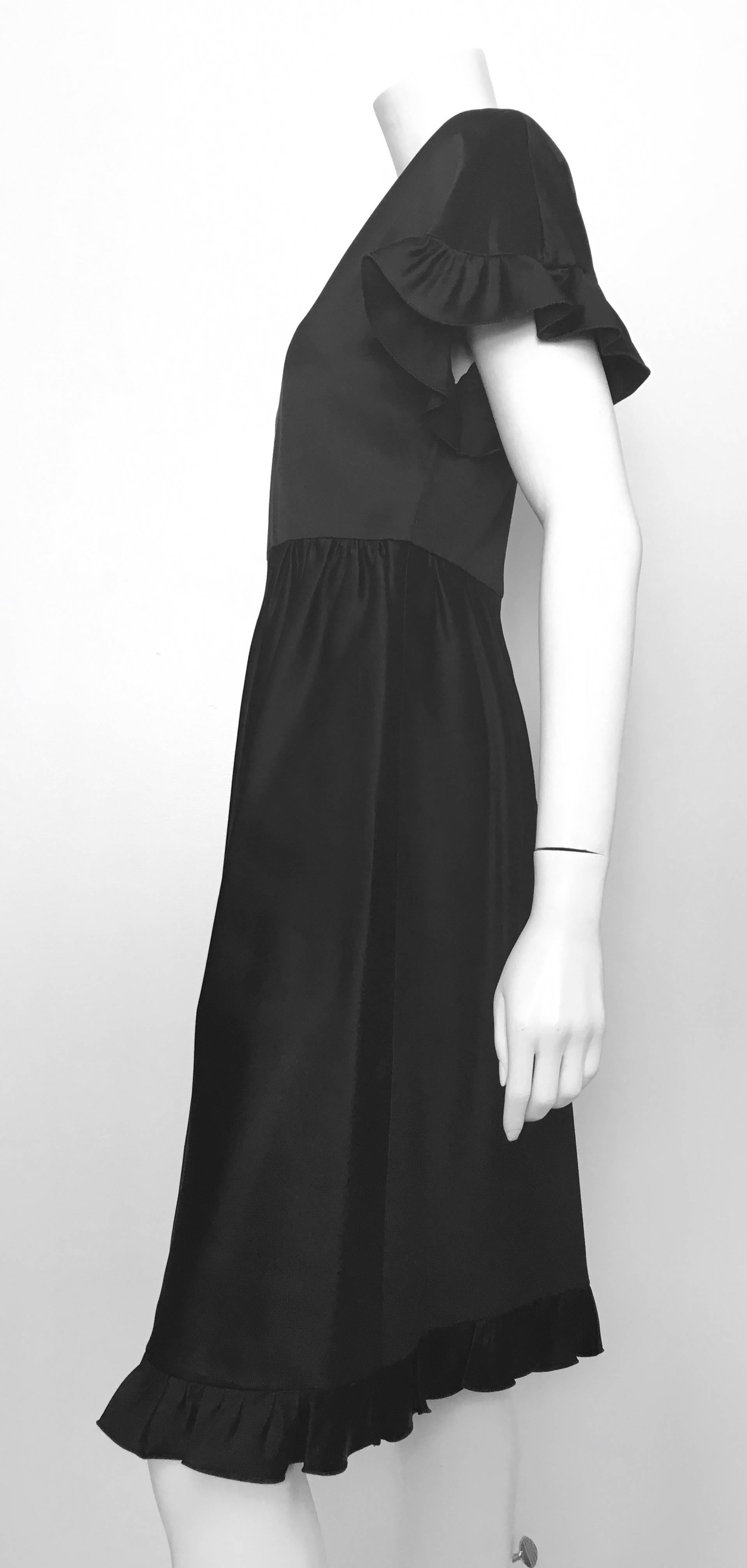 Valentino 60s Black Silk Cocktail Dress With Pockets Size 4. 1