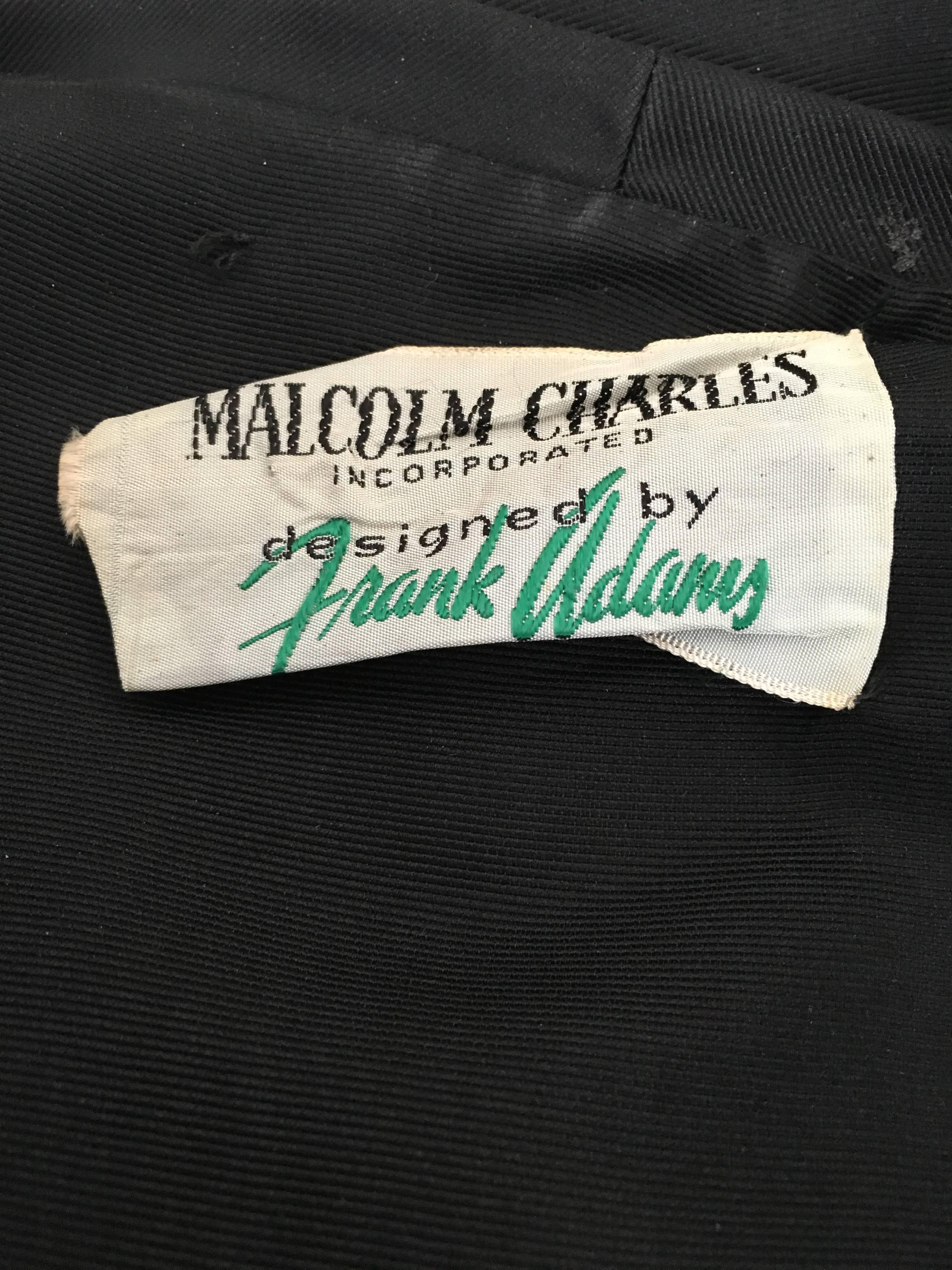 Malcolm Charles Black Silk Taffeta Dress Size 6. For Sale 3