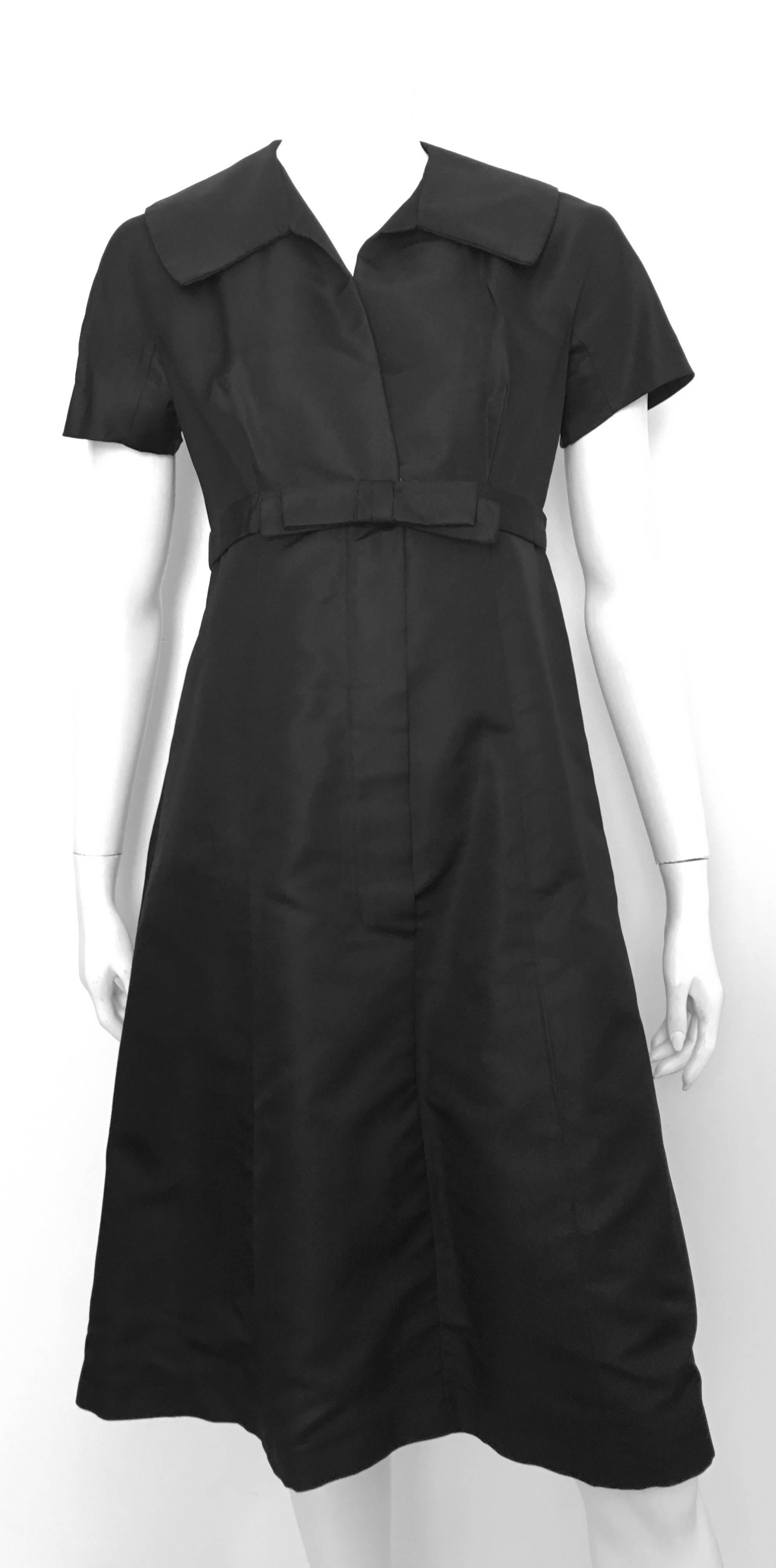 Malcolm Charles Black Silk Taffeta Dress Size 6. For Sale 4