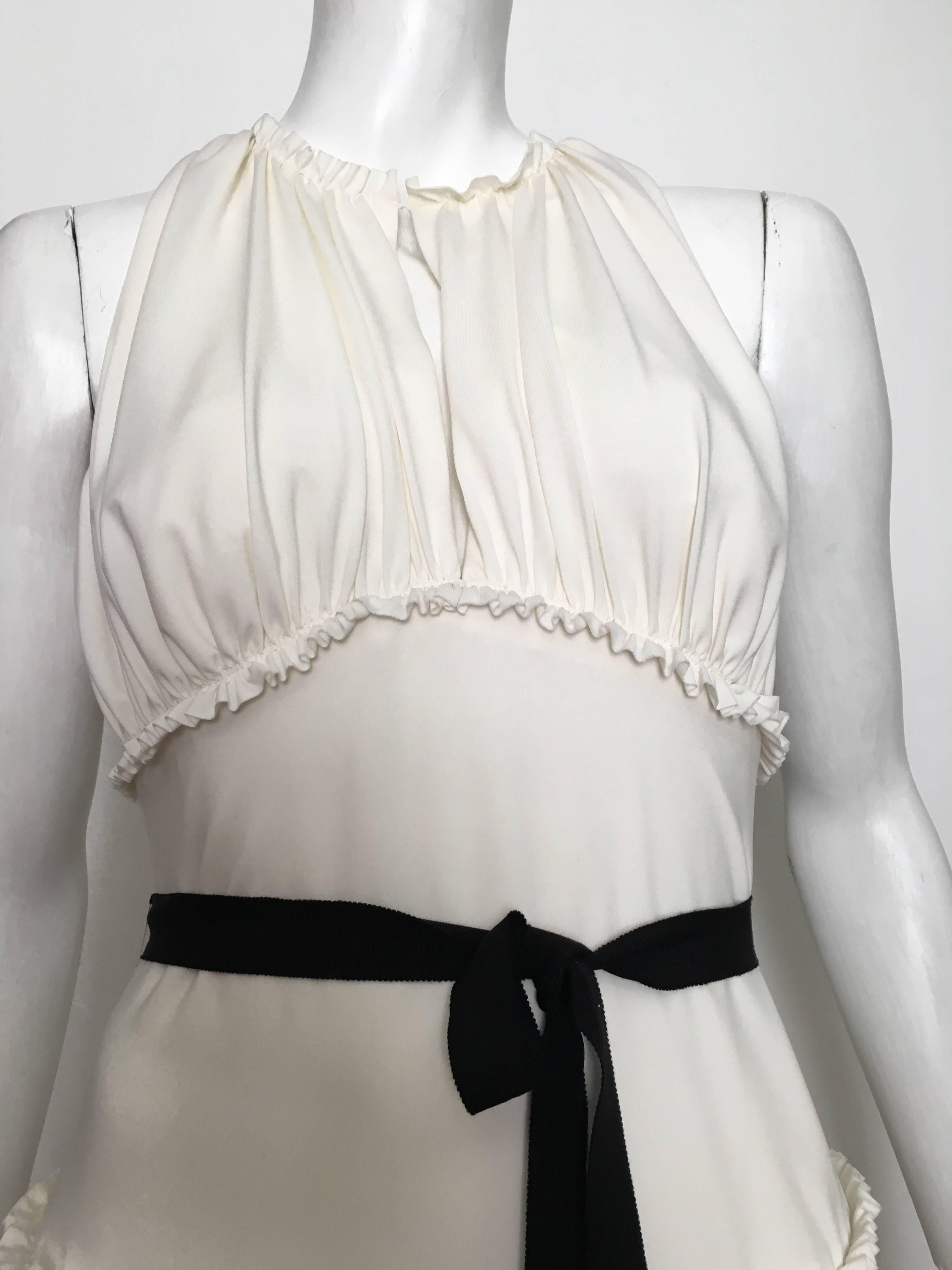 Vera Wang 1990s White Jersey Sleeveless Dress Size 8. For Sale 2
