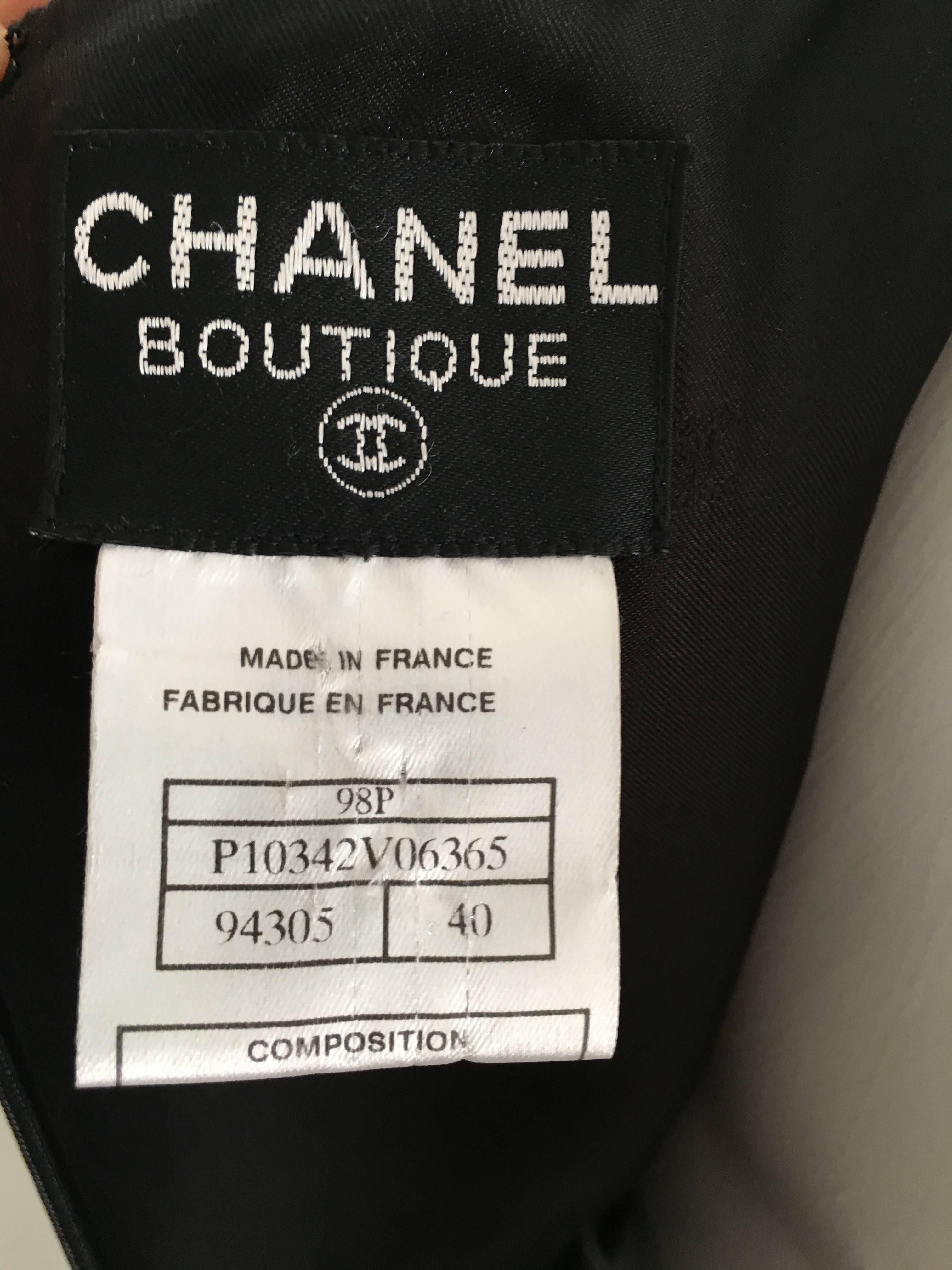 Chanel Maxi Black Wool Sleeveless Dress Size 6  For Sale 2