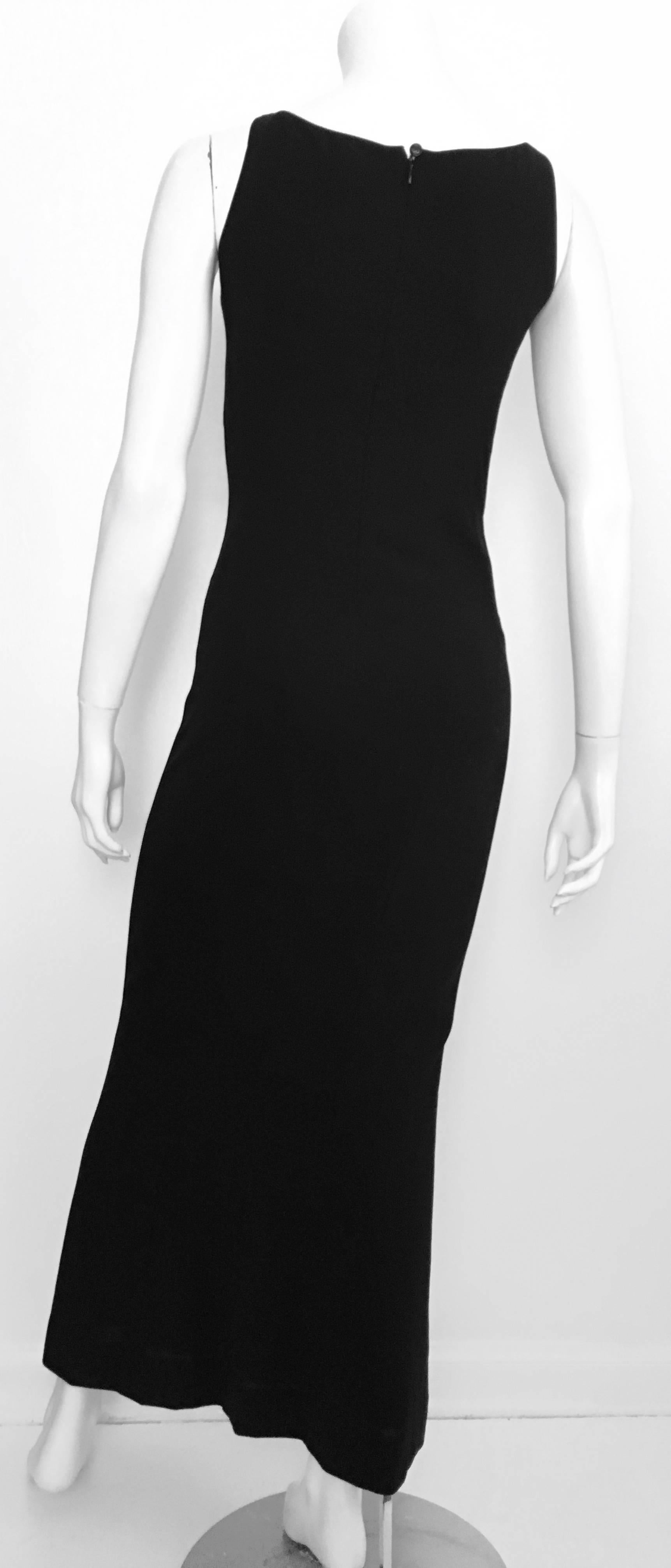 Gray Chanel Maxi Black Wool Sleeveless Dress Size 6  For Sale