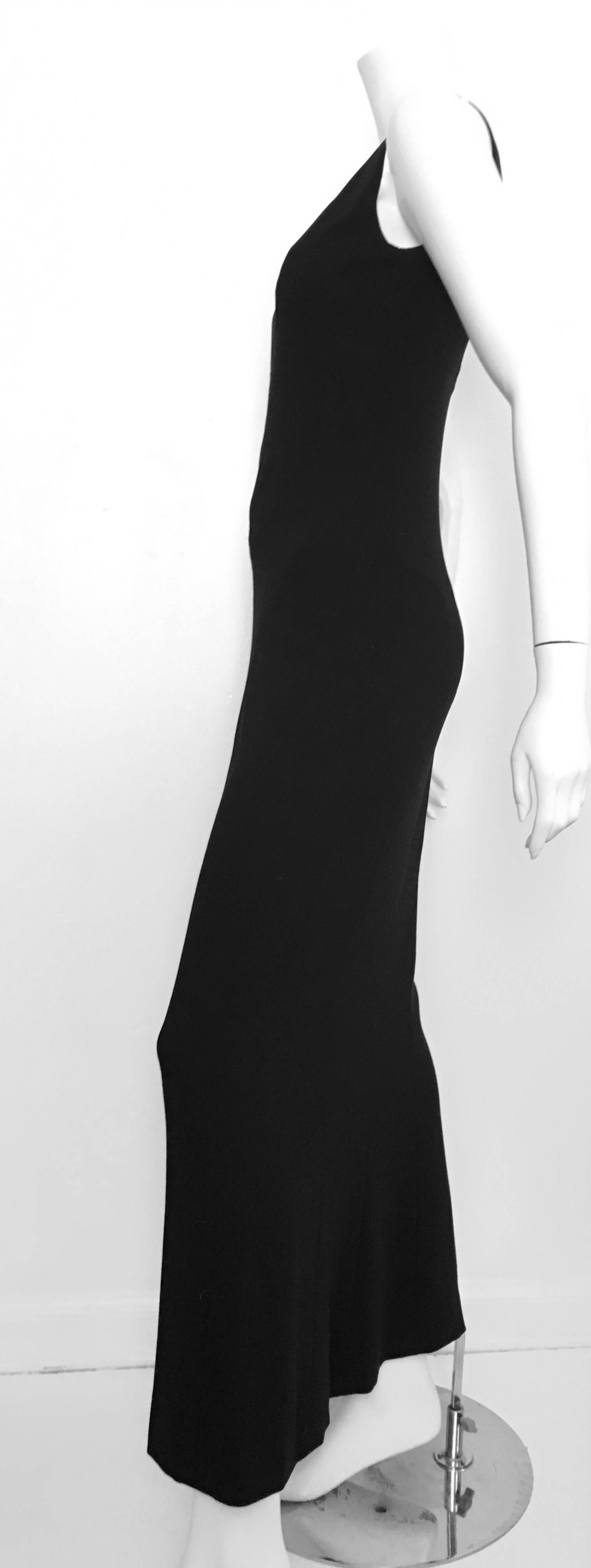 Women's or Men's Chanel Maxi Black Wool Sleeveless Dress Size 6  For Sale