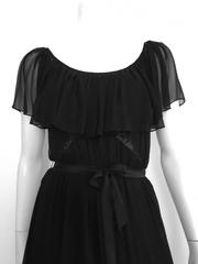 Scott Barrie Black Chiffon Ruffled Sheer Dress Size 4.