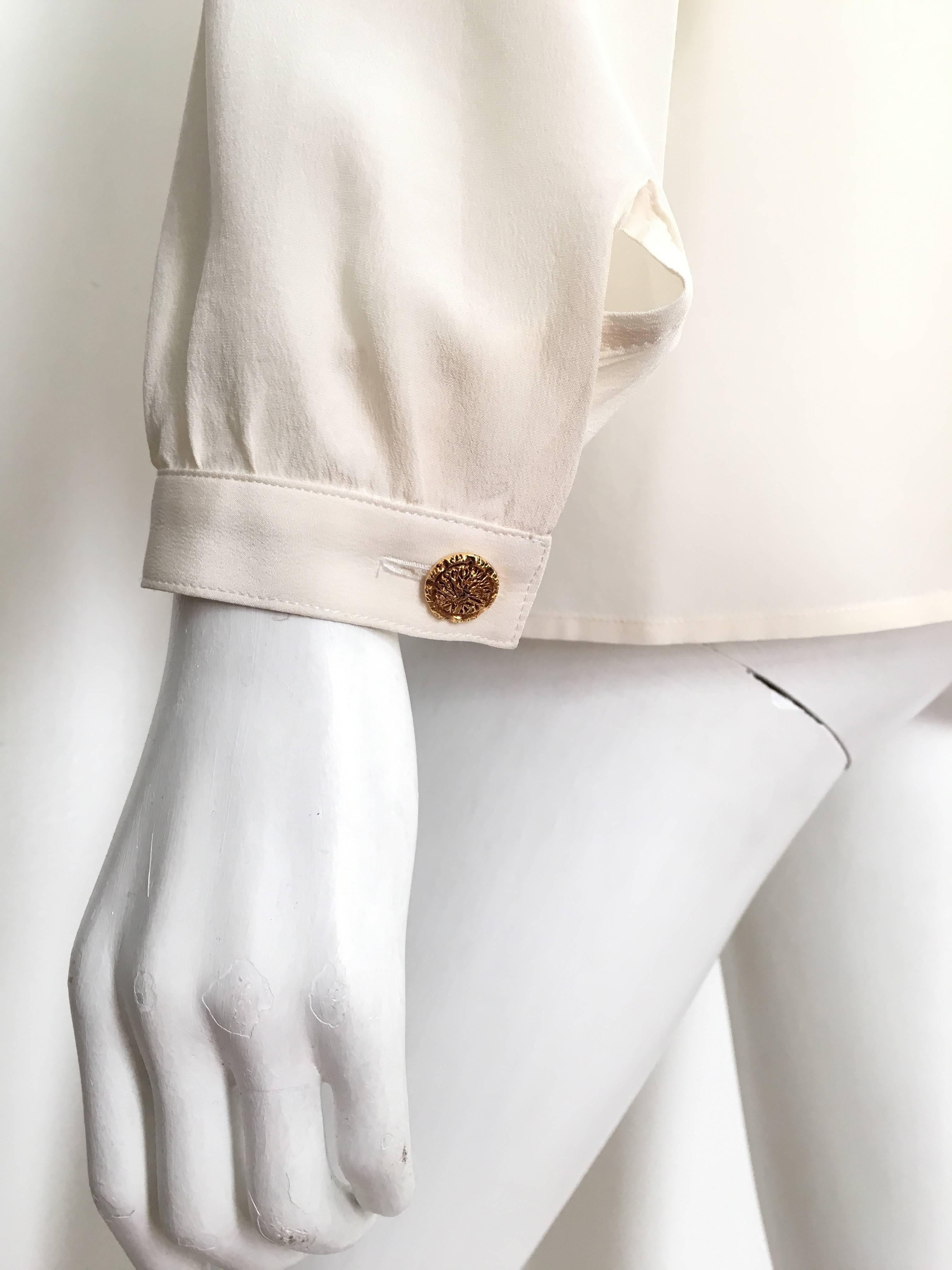 Women's Yves Saint Laurent Silk Blouse Size 6, 1990s  For Sale