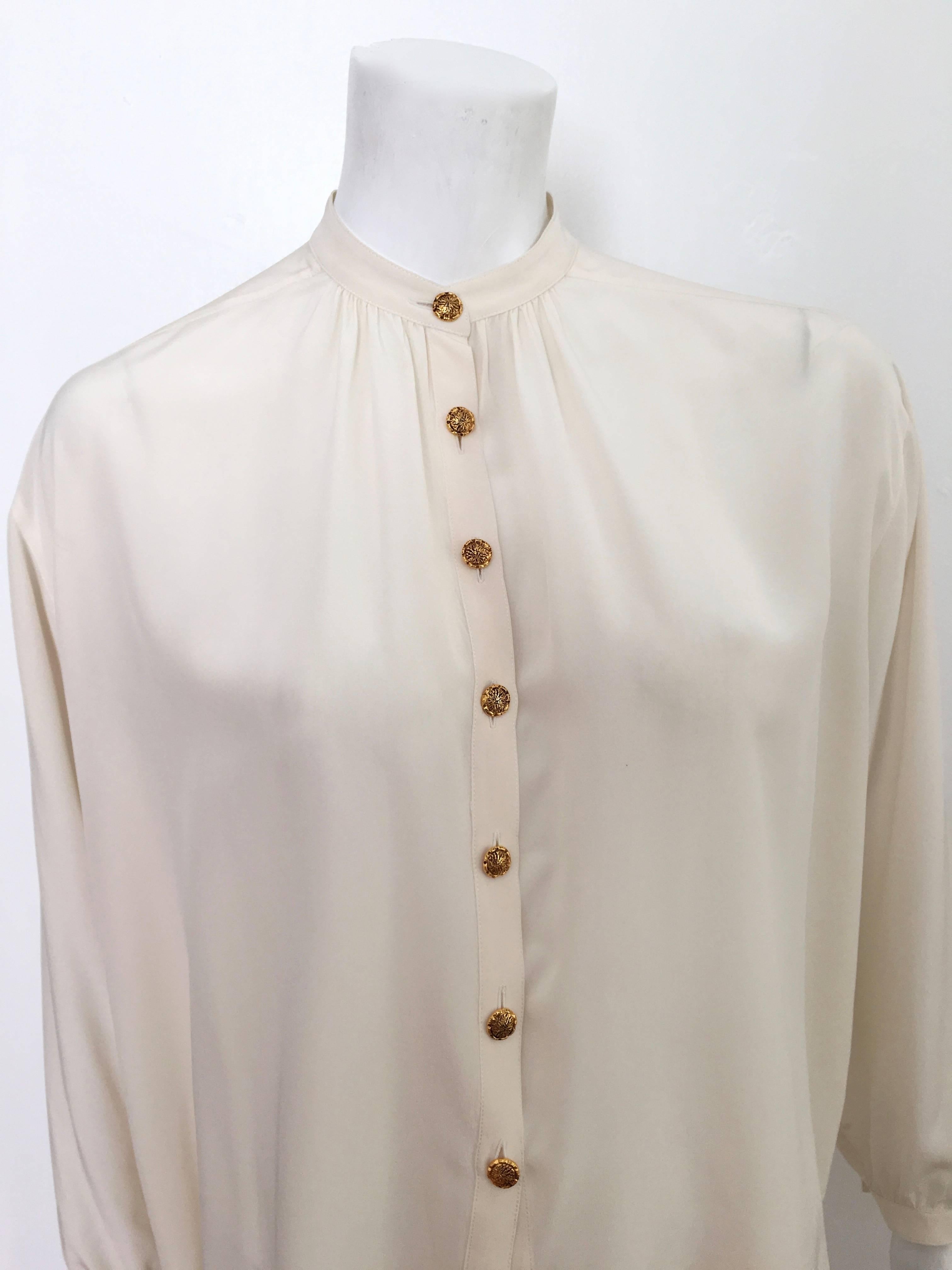 Yves Saint Laurent Silk Blouse Size 6, 1990s  For Sale 1