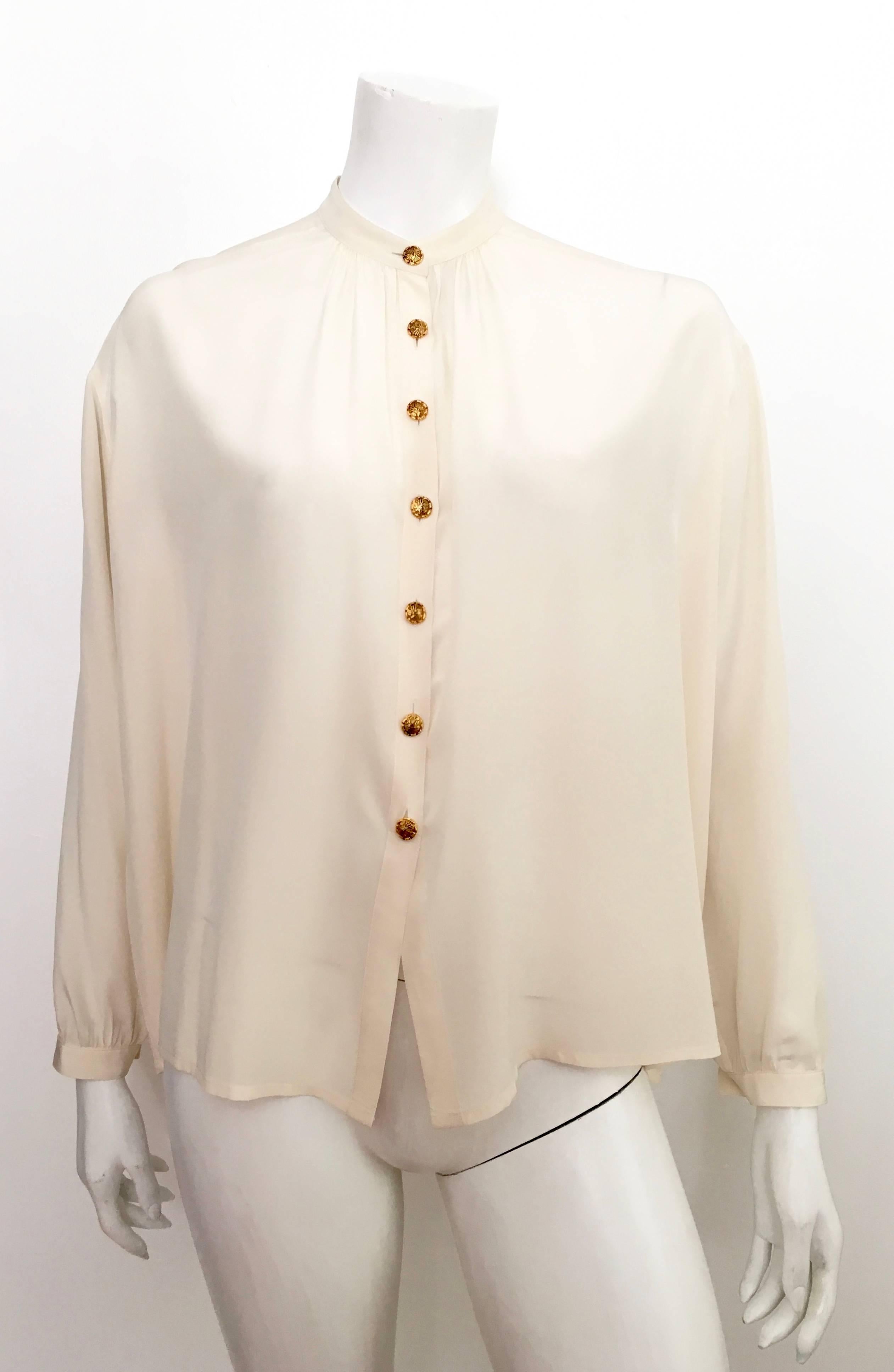 Yves Saint Laurent Silk Blouse Size 6, 1990s  For Sale 3