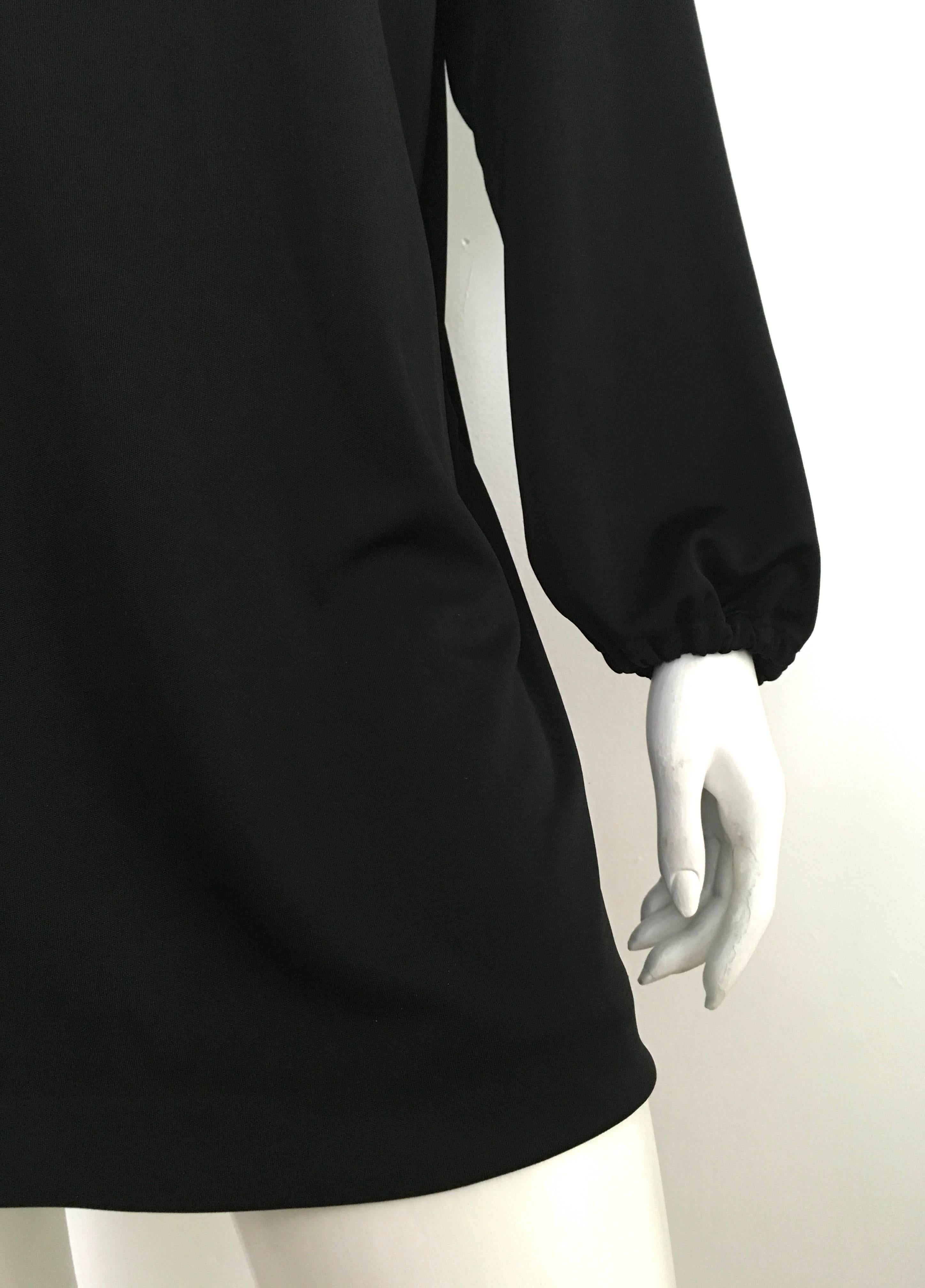 Geoffrey Beene 1970s Black Mini Dress Size Small. In Excellent Condition For Sale In Atlanta, GA