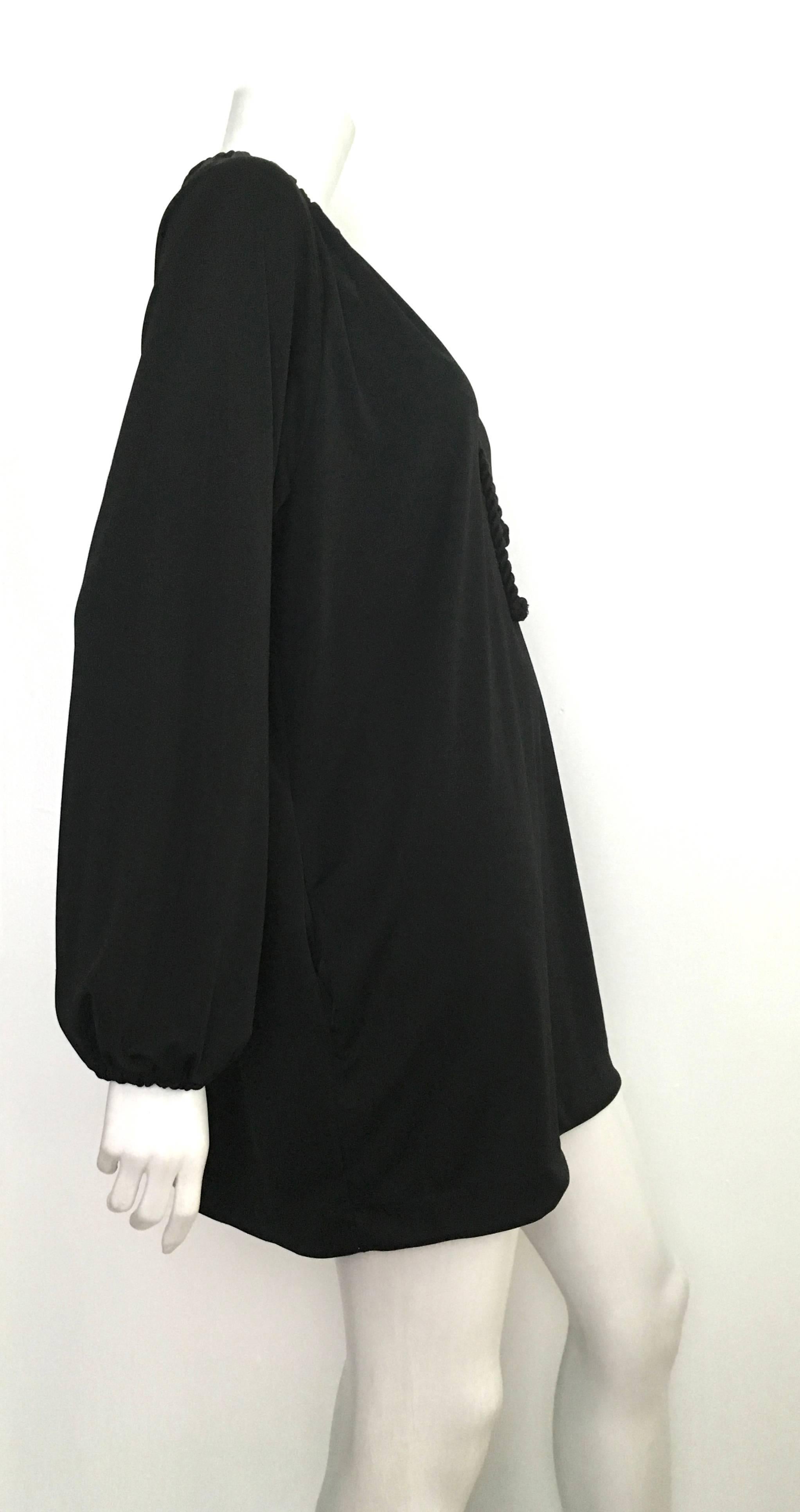 Geoffrey Beene 1970s Black Mini Dress Size Small. For Sale 1