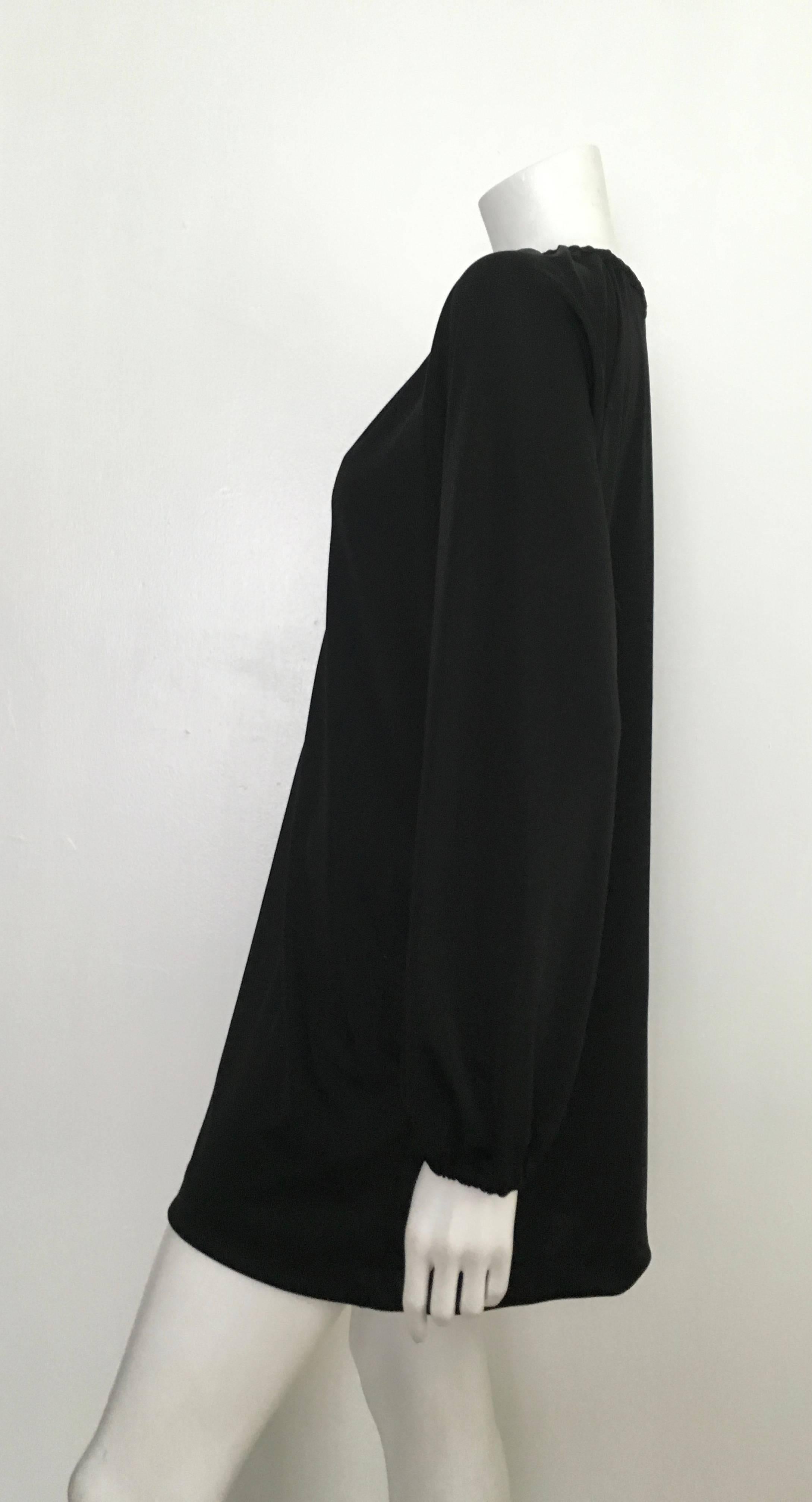 Geoffrey Beene 1970s Black Mini Dress Size Small. For Sale 3